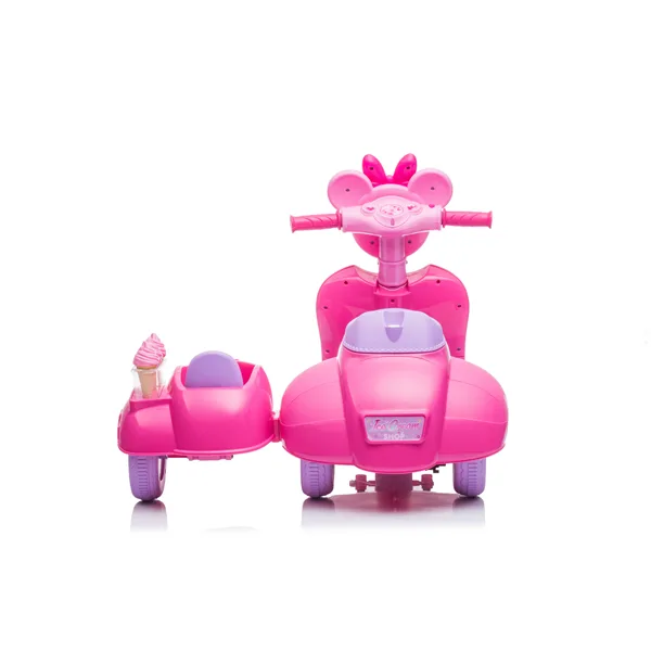 6V Children Electric Motorcycle With side car bucket for Girls