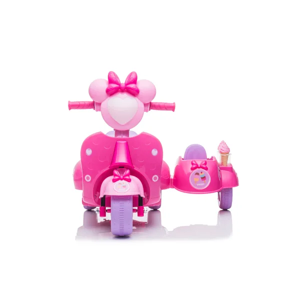 6V Children Electric Motorcycle With side car bucket for Girls