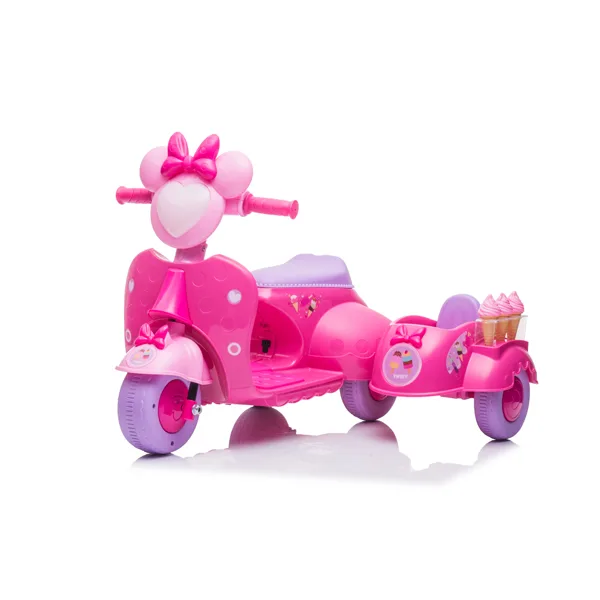6V Children Electric Motorcycle With side car bucket for Girls  (3)