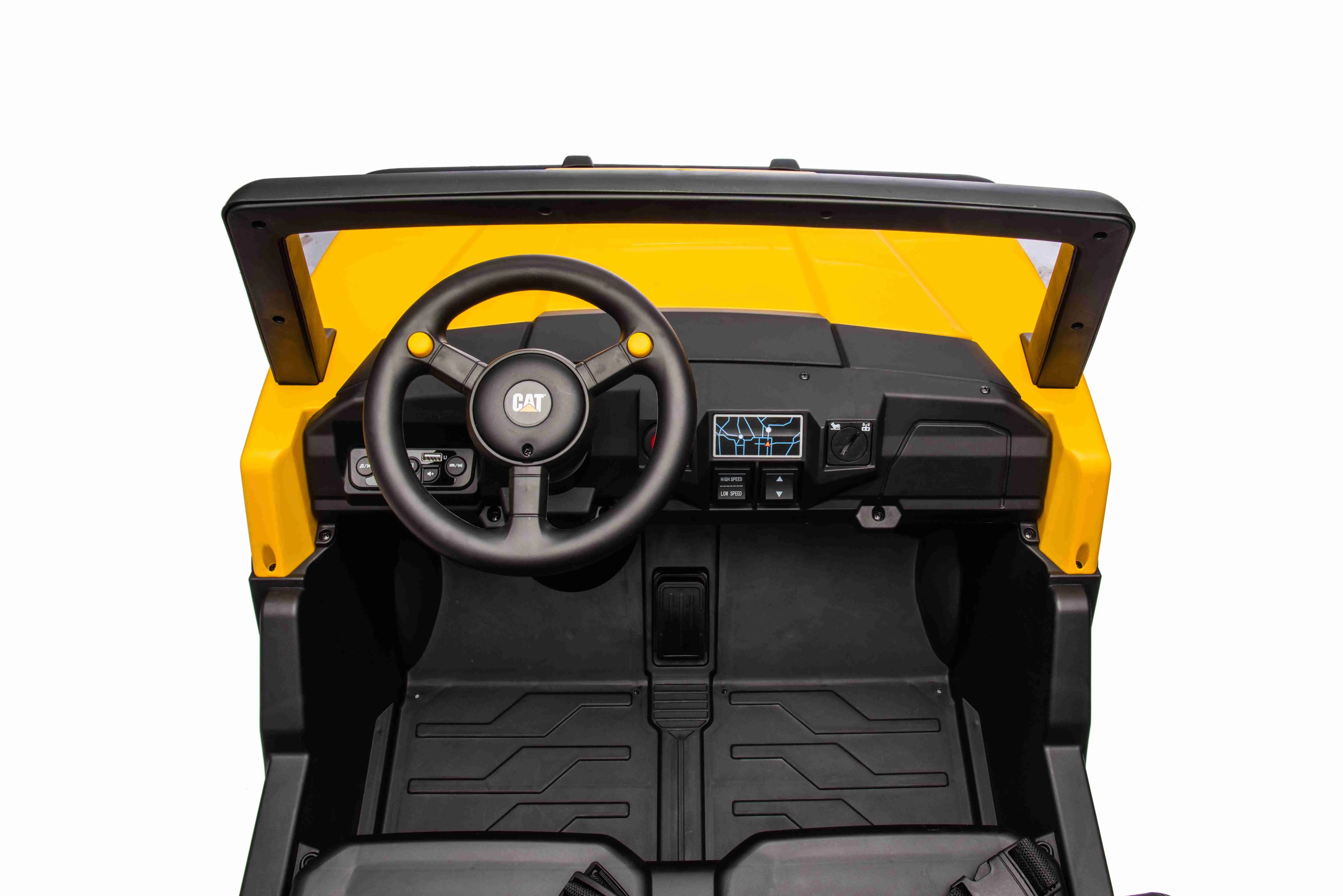 2025 License New Yellow CAT UTV Rechargeable 12V RC Ride On Electric Car Ride-on Kit Fun Toys Car For Kids