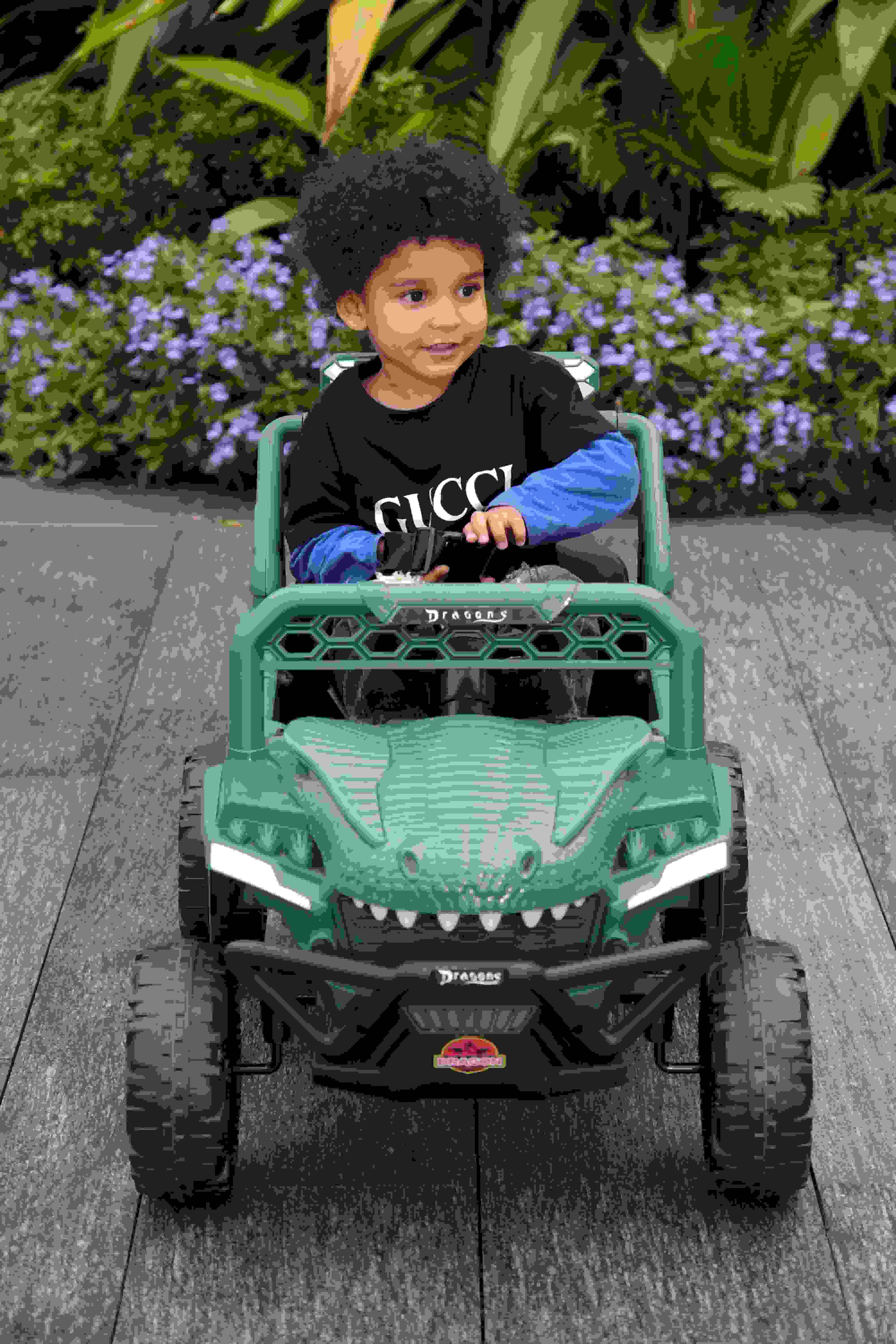 CN-TJB20820 Dinosaur Electric Ride-On Car 12V 2-Seater with Bluetooth and Four-Wheel Suspension