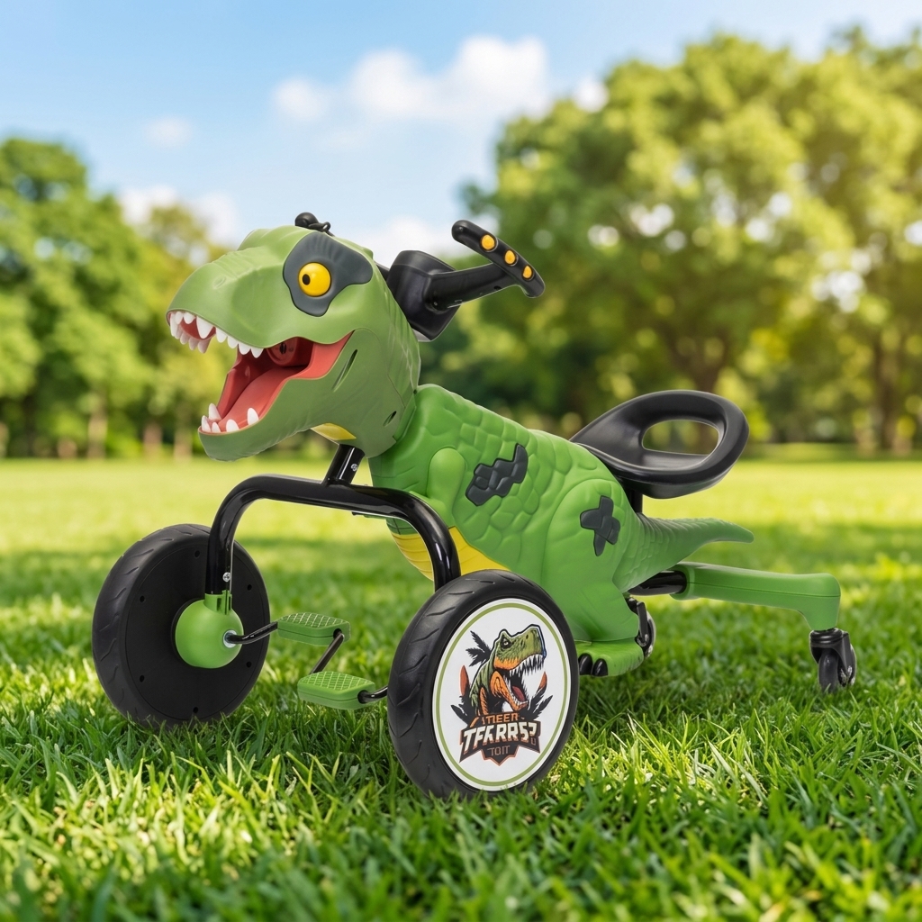 Kids Ride On Dinosaur Pedal Car Drifting Sliding Toy 88x54x57cm Water Spray LED Lights Music EVA Wheels Wholesale