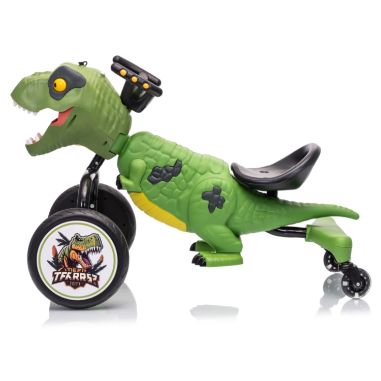 Kids Ride On Dinosaur Pedal Car Drifting Sliding Toy 88x54x57cm Water Spray LED Lights Music EVA Wheels Wholesale