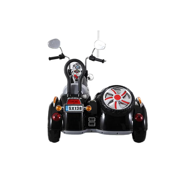 Double 6V kids motorcycle with side car (1)