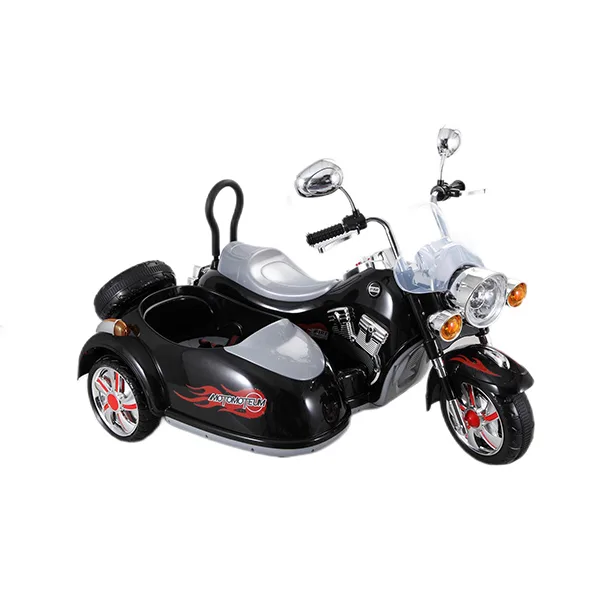 Double 6V kids motorcycle with side car