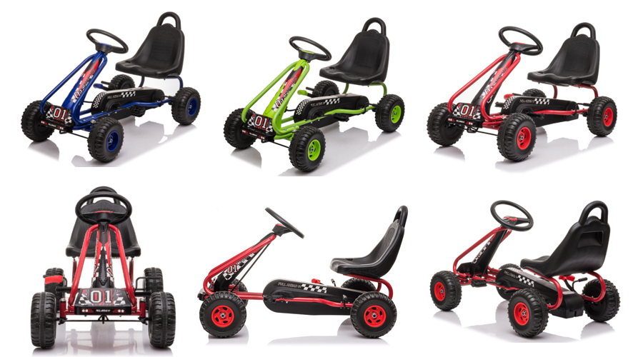 Kids Pedal Go karts con asentos axustables e rodas de PP