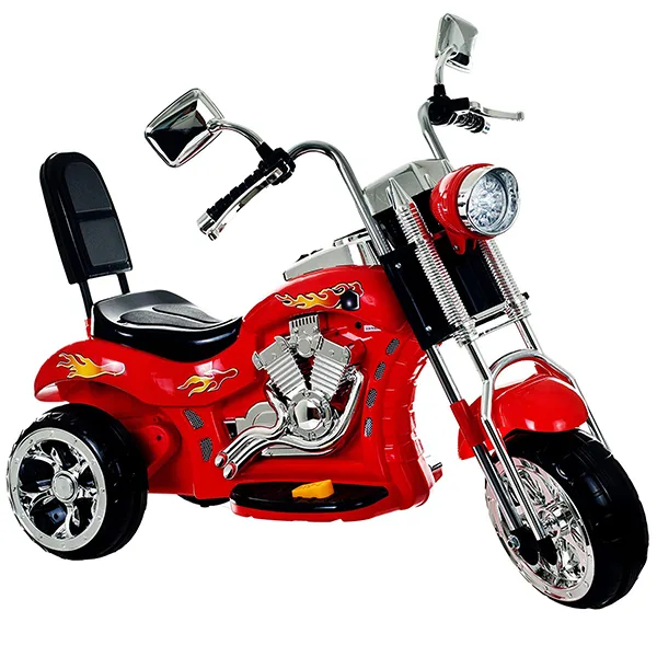 Three- wheel kids motorcycle with backrest