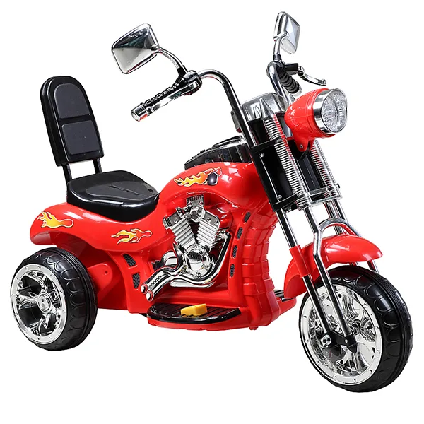 Three- wheel kids motorcycle with backrest