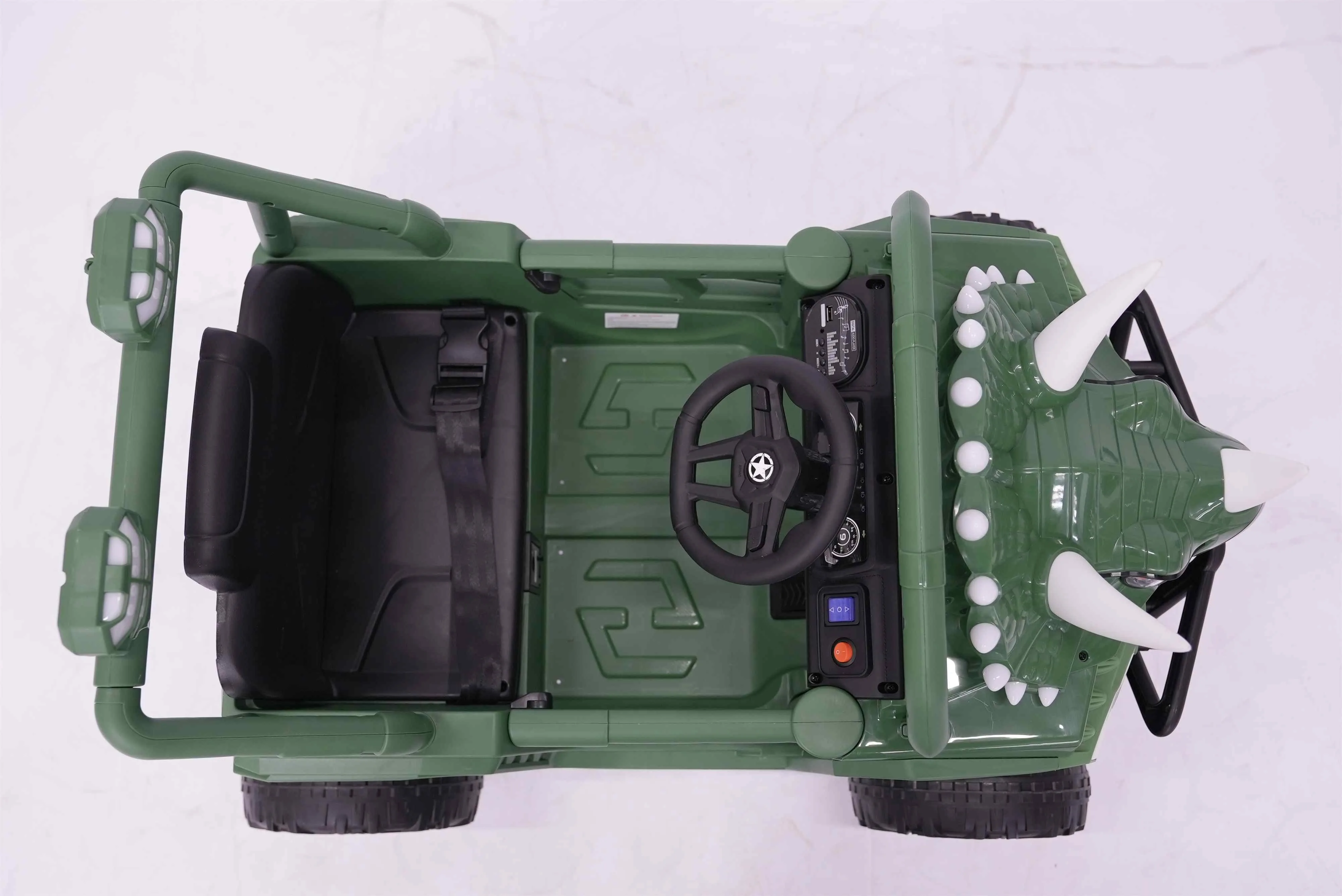 12V Kids Ride On Triceratops Car with Bluetooth Music & Early Education