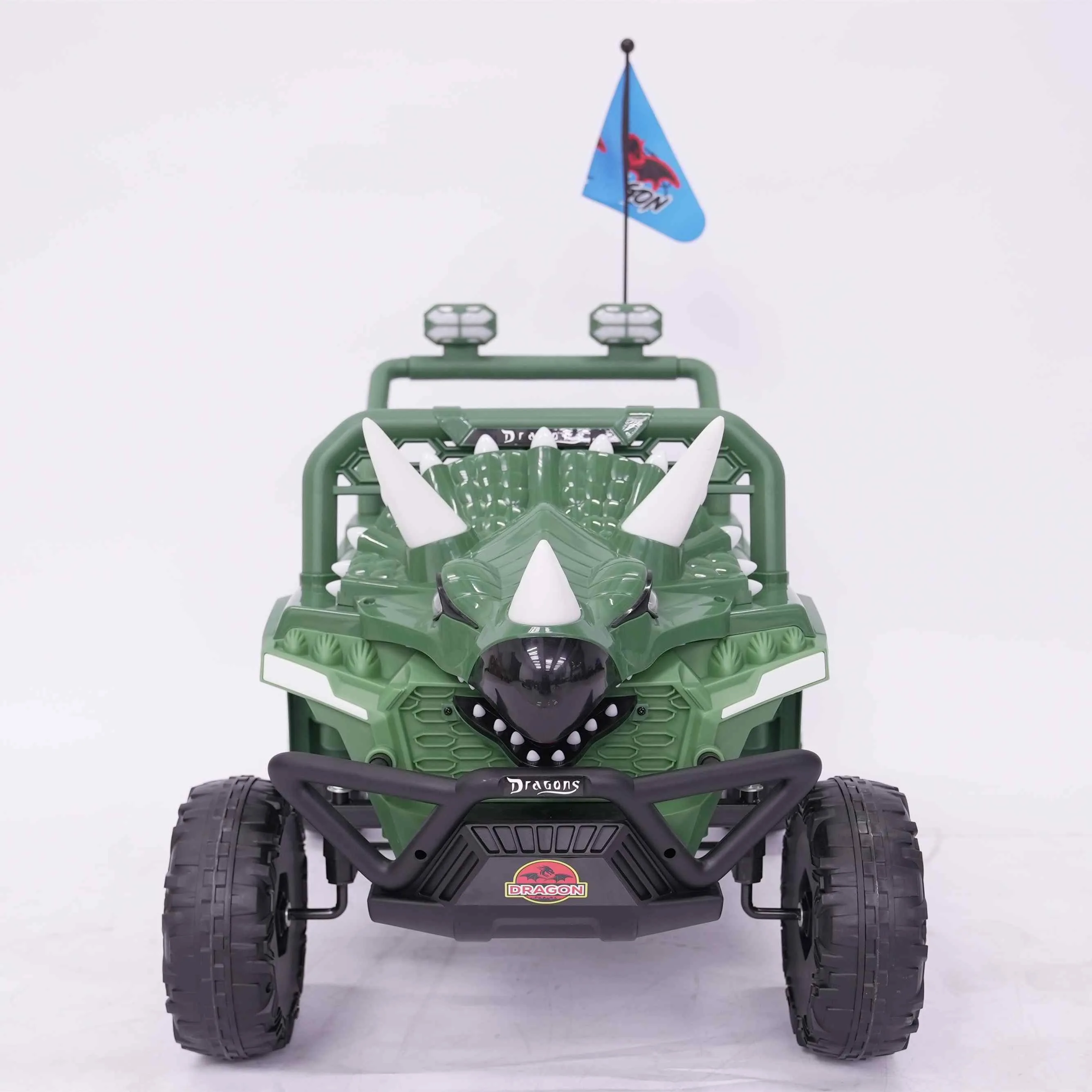 12V Kids Ride On Triceratops Car with Bluetooth Music & Early Education