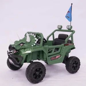 12V Kids Ride On Triceratops Car with Bluetooth Music & Early Education