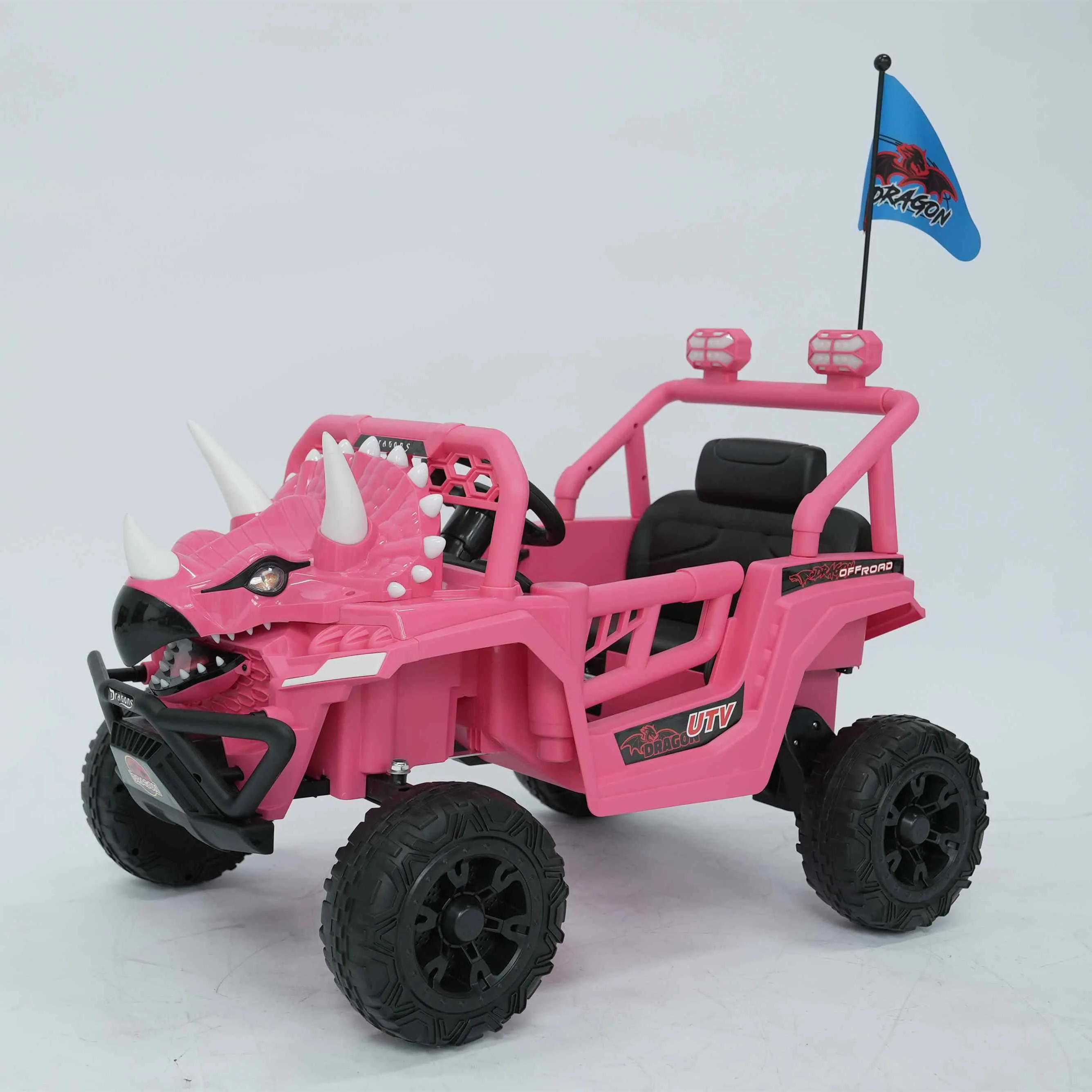 12V Kids Ride On Triceratops Car with Bluetooth Music & Early Education