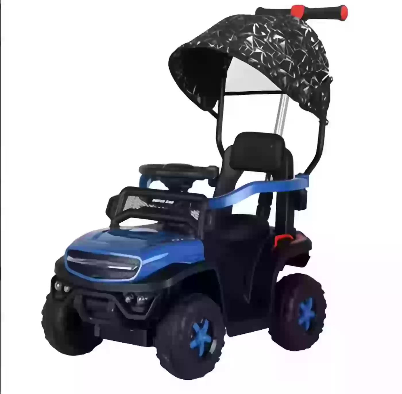 CF-TJS2619-7 6V Kids Electric Ride-On Car with Canopy, 2.4G Remote Control, LED Lights & Parent Push Bar