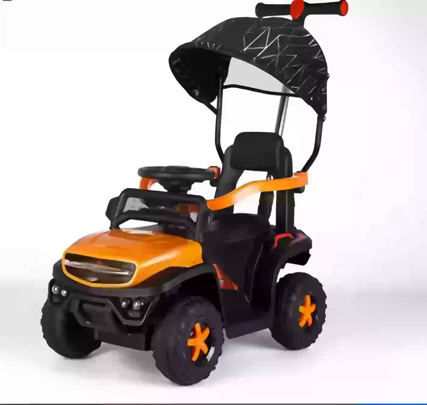 CF-TJS2619-7 6V Kids Electric Ride-On Car with Canopy, 2.4G Remote Control, LED Lights & Parent Push Bar