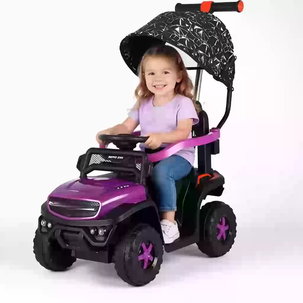 CF-TJS2619-7 6V Kids Electric Ride-On Car with Canopy, 2.4G Remote Control, LED Lights & Parent Push Bar Featured Image