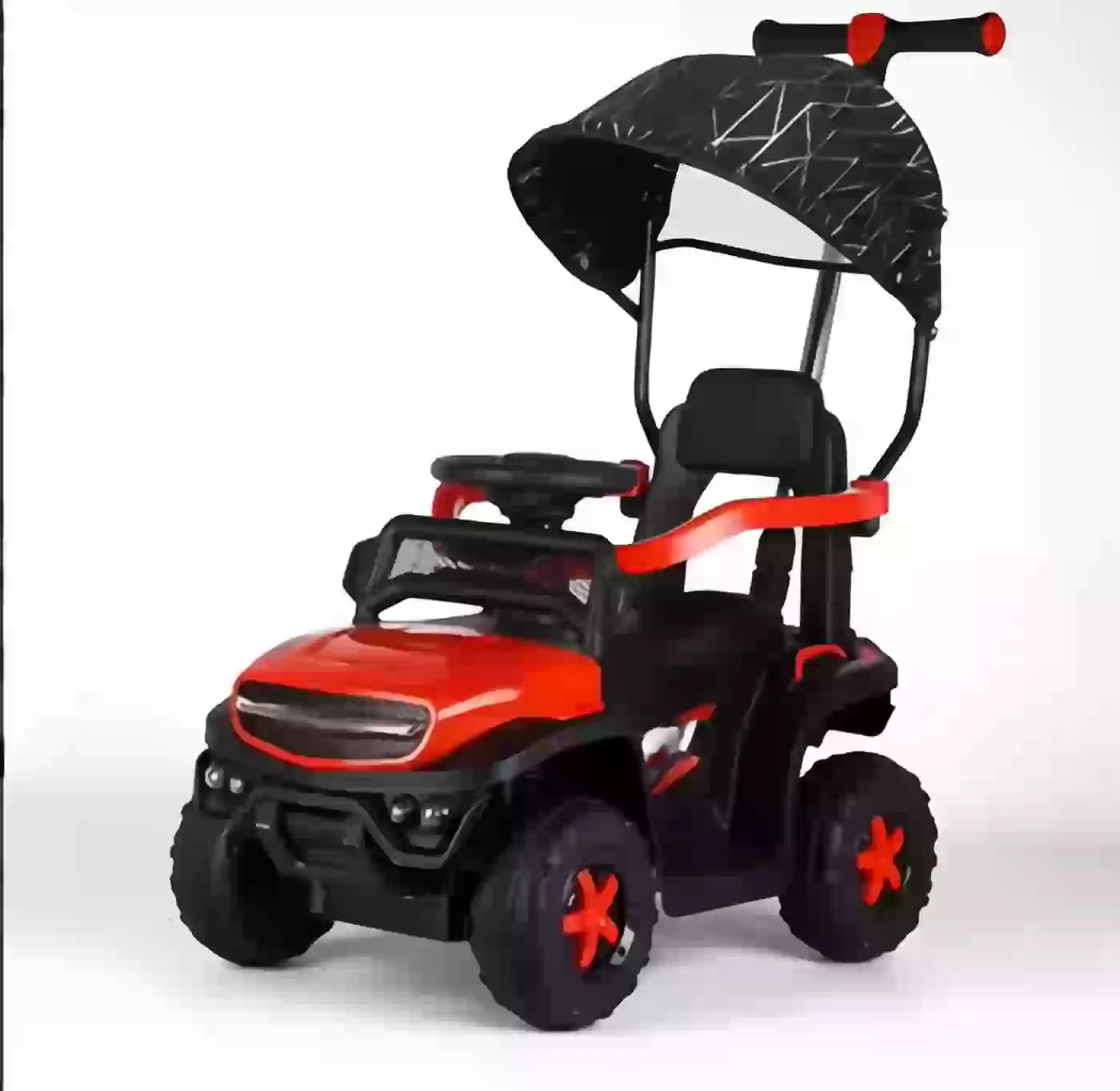 CF-TJS2619-7 6V Kids Electric Ride-On Car with Canopy, 2.4G Remote Control, LED Lights & Parent Push Bar