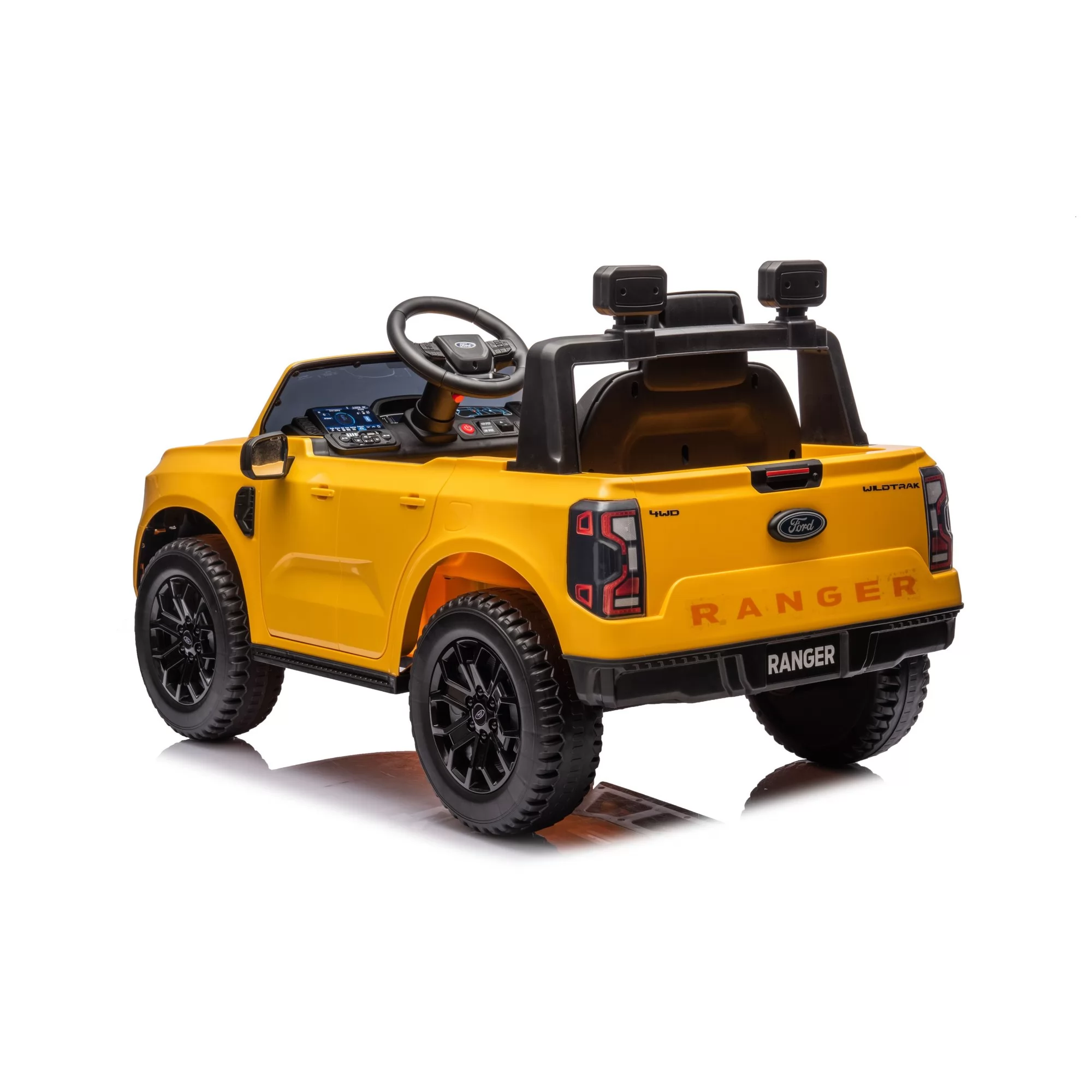 Official Licensed Ford Ranger Wildtrak Kids Ride-On Pickup Truck 12V with 2.4G Remote, Opening Cargo Bed & MP3