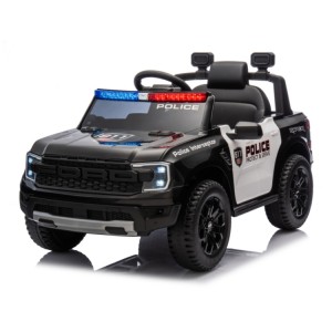 Official Licensed Ford Ranger Raptor Police Interceptor Kids Ride-On Pickup 12V with RC Remote, Light Bar & MP3