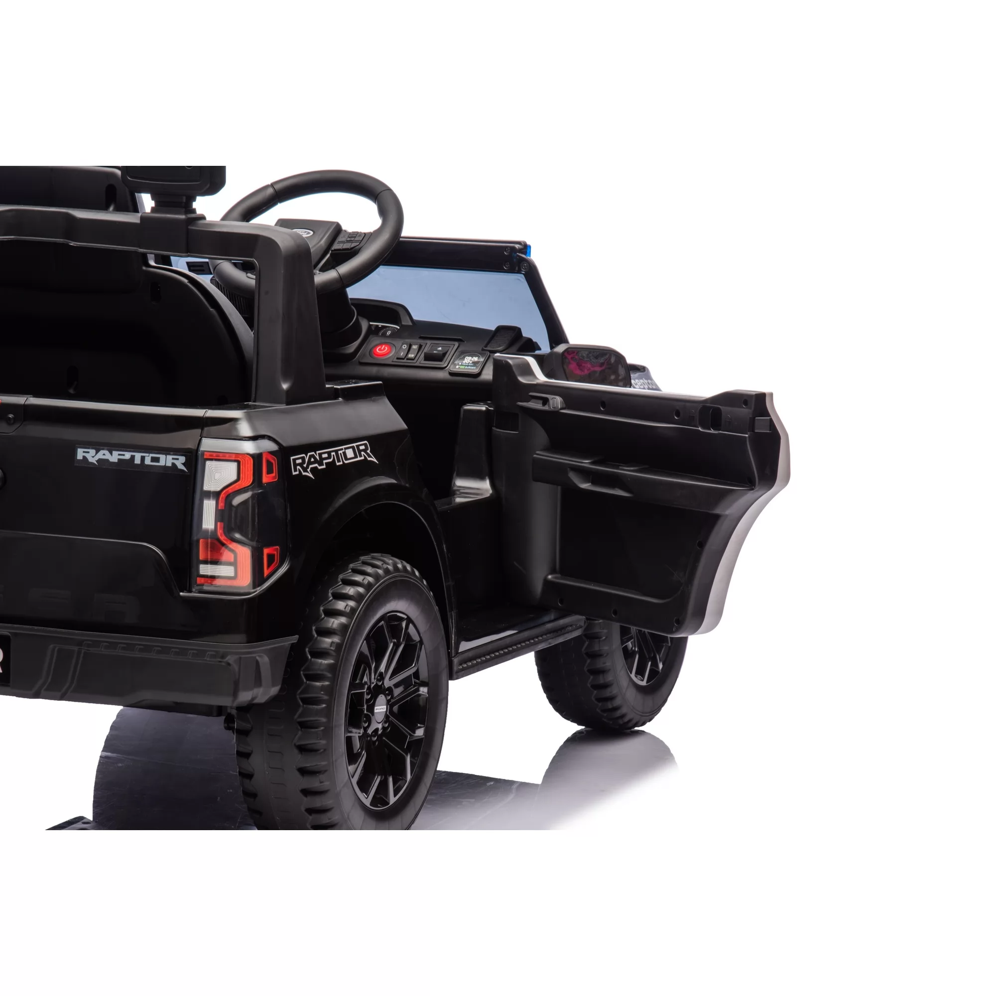 Official Licensed Ford Ranger Raptor Police Interceptor Kids Ride-On Pickup 12V with RC Remote, Light Bar & MP3