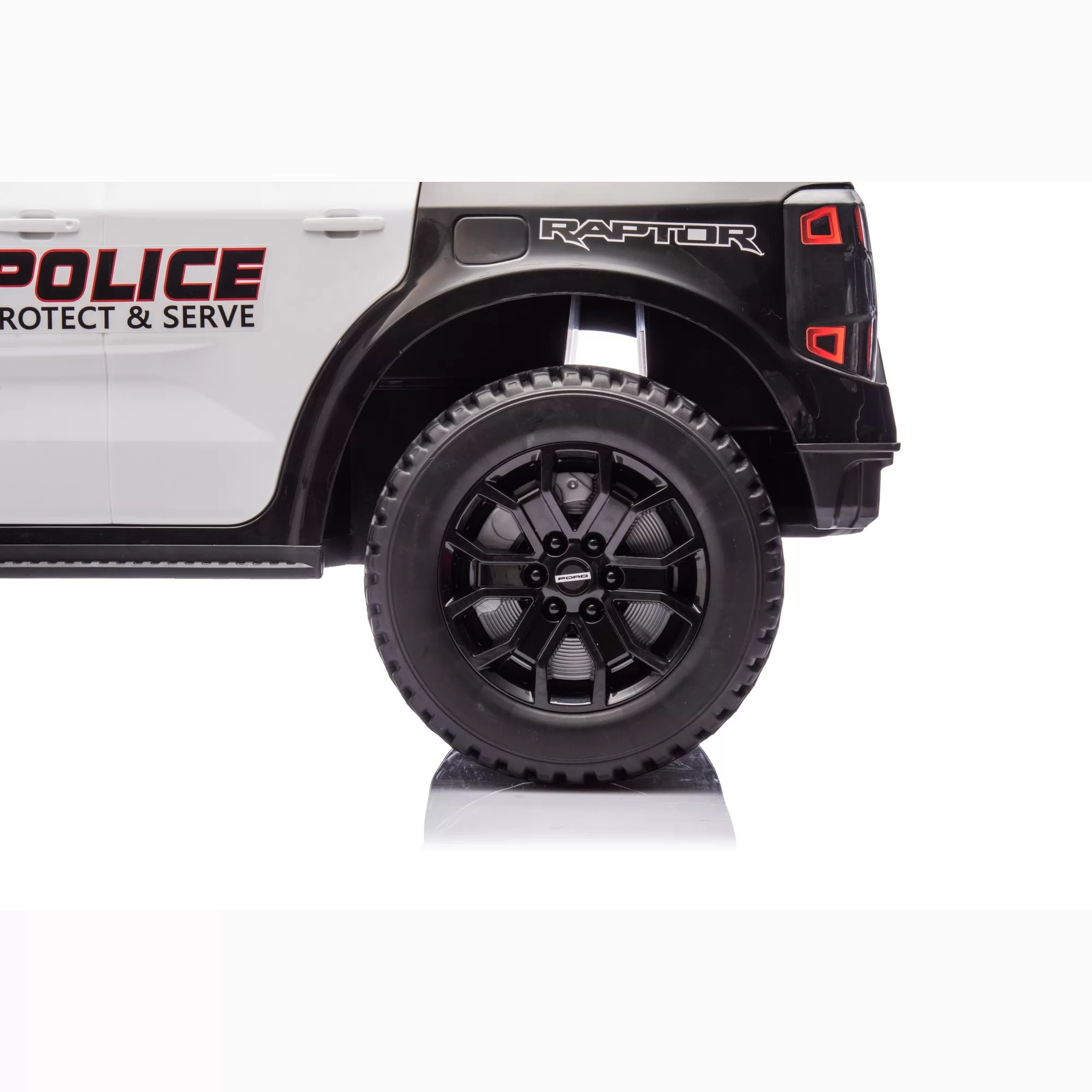Official Licensed Ford Ranger Raptor Police Interceptor Kids Ride-On Pickup 12V with RC Remote, Light Bar & MP3
