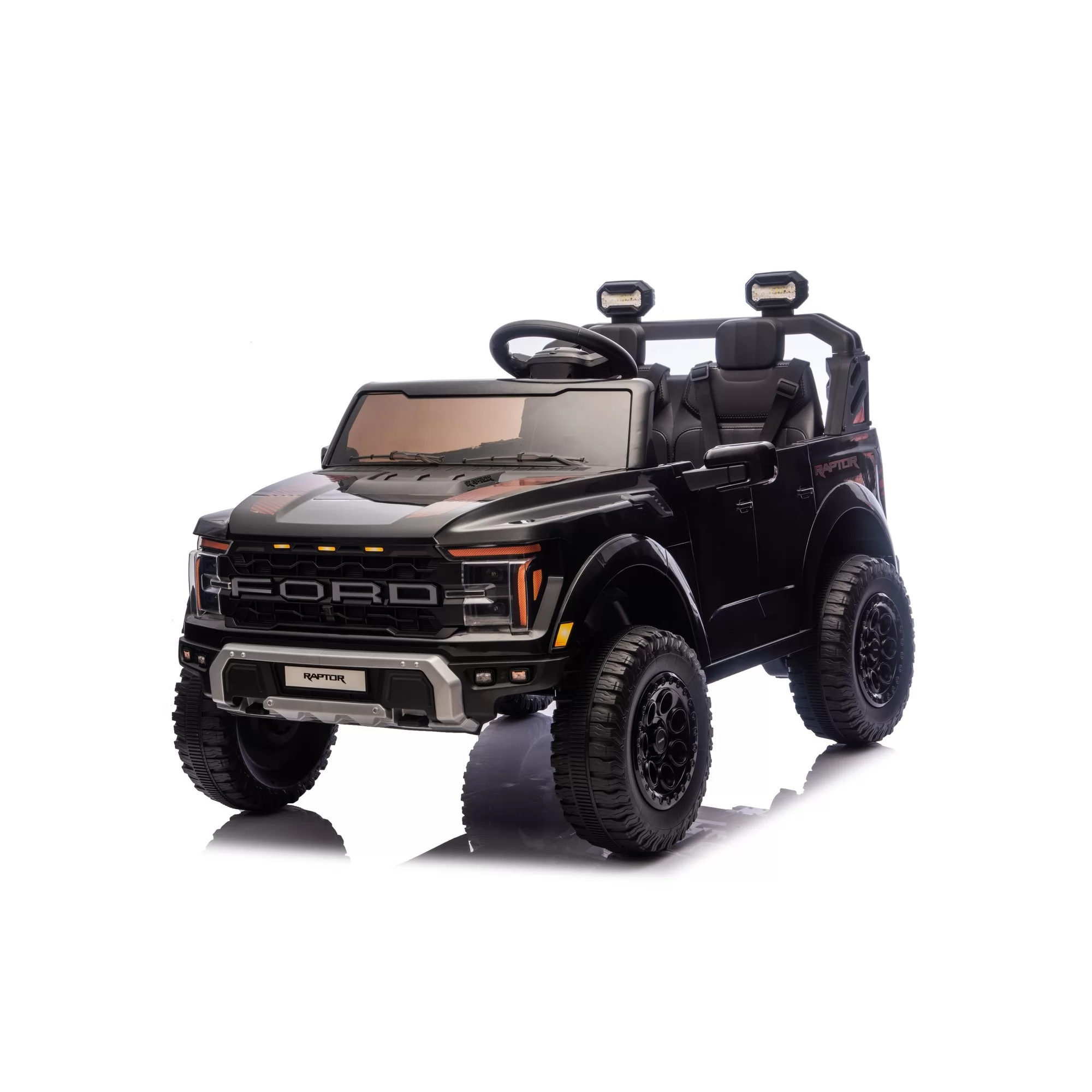 Official Licensed Ford F-150 Raptor 24V Kids Ride-On Pickup with 2.4G Remote, Two-Seat Cabin and Opening Doors