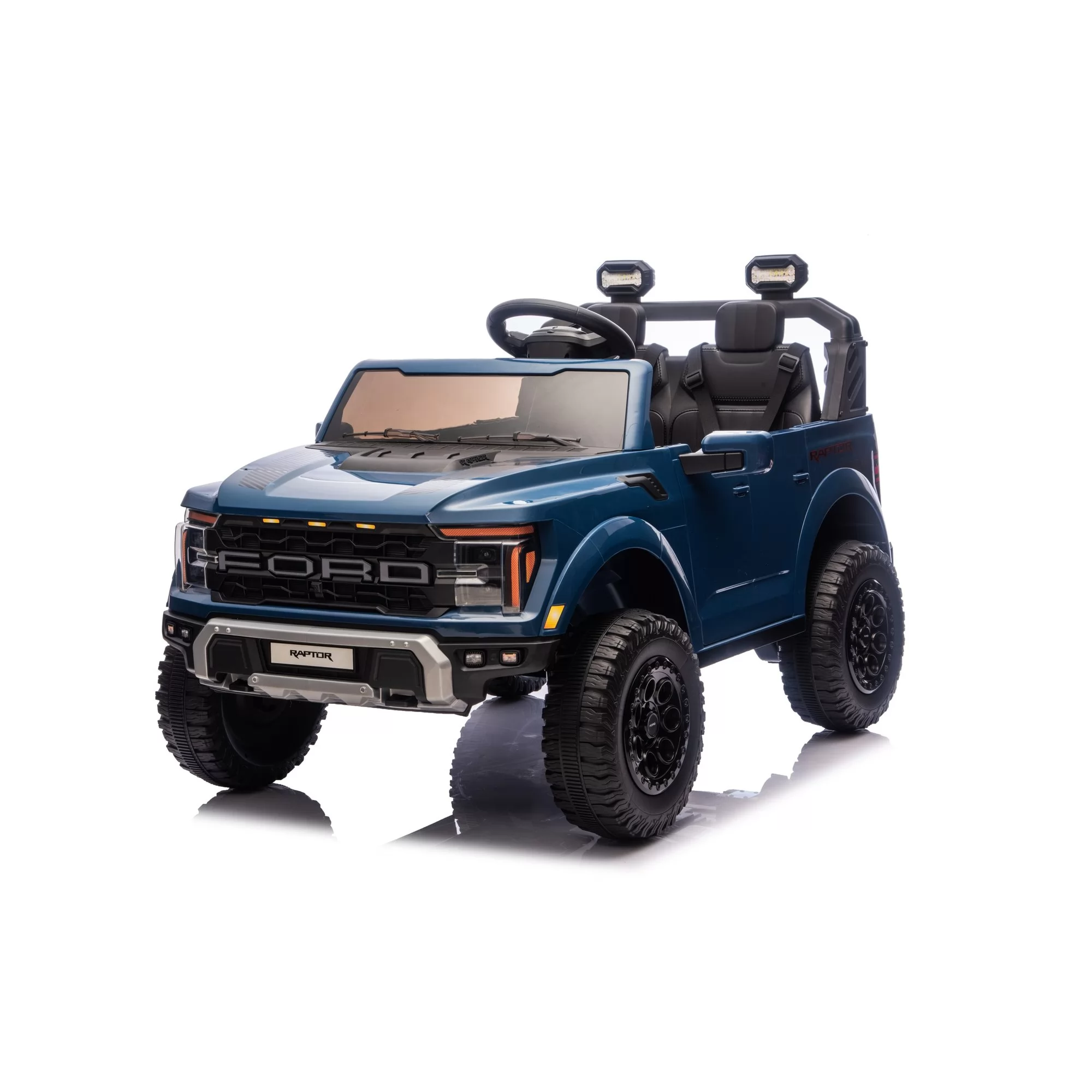 Official Licensed Ford F-150 Raptor 24V Kids Ride-On Pickup with 2.4G Remote, Two-Seat Cabin and Opening Doors