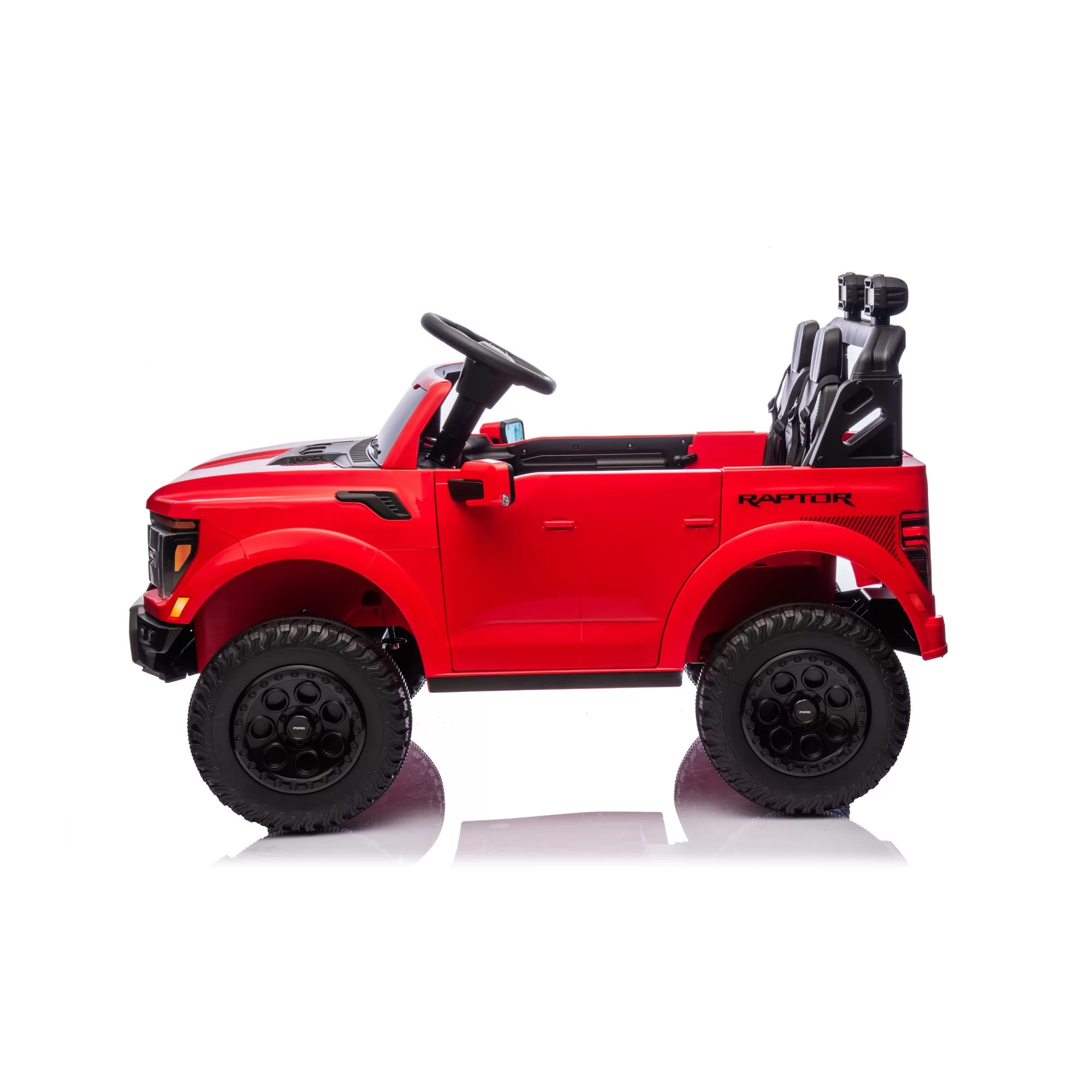 Official Licensed Ford F-150 Raptor 24V Kids Ride-On Pickup with 2.4G Remote, Two-Seat Cabin and Opening Doors