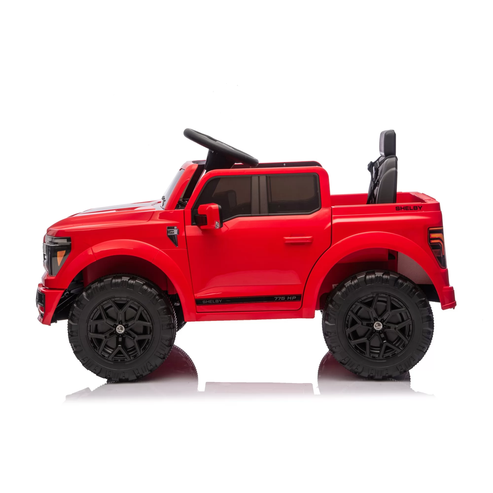 Licensed Ford Shelby F-150 12V Kids Ride-On Pickup Truck with 2.4G Remote, Four-Wheel Suspension, MP3 Music & Shelby Snake Styling