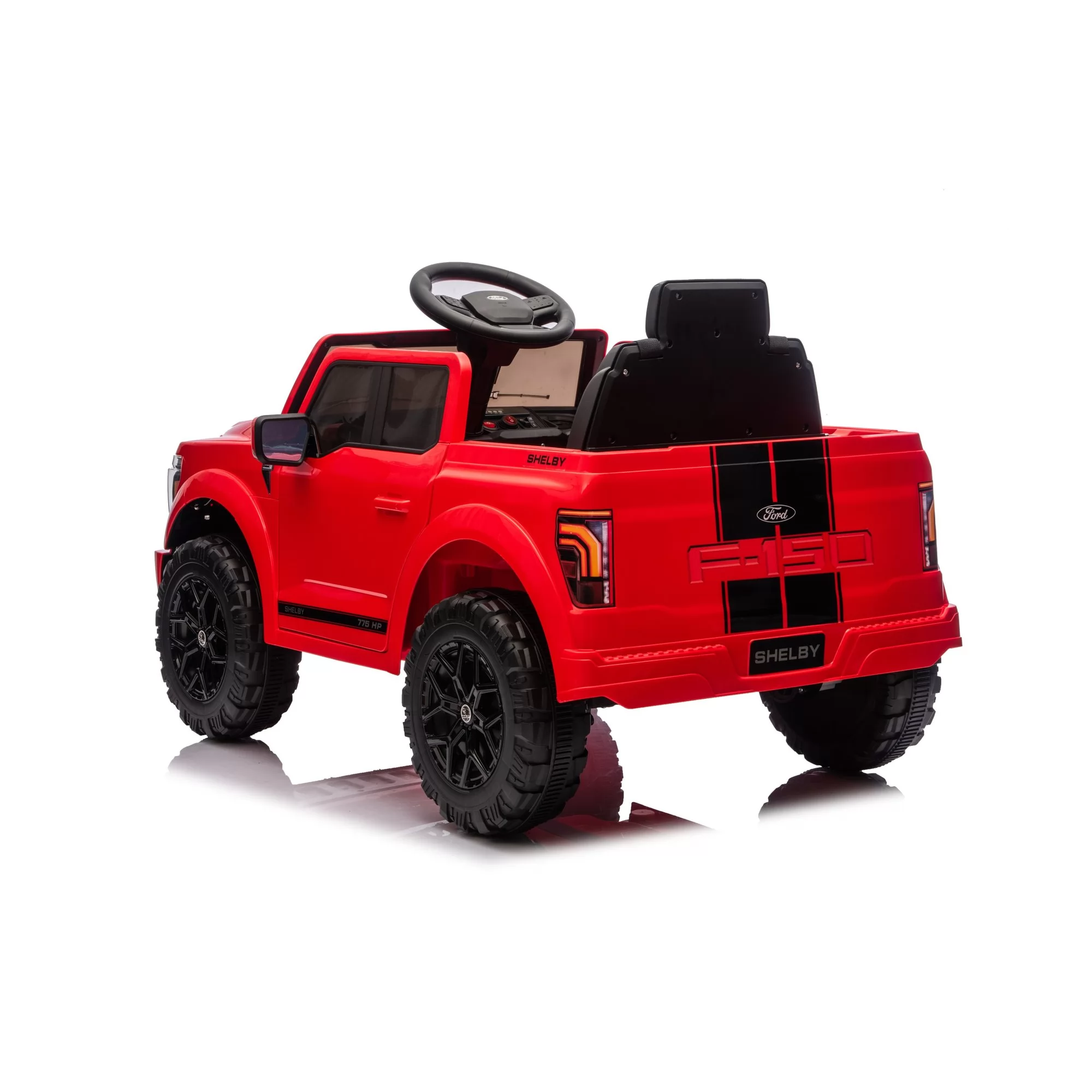 Licensed Ford Shelby F-150 12V Kids Ride-On Pickup Truck with 2.4G Remote, Four-Wheel Suspension, MP3 Music & Shelby Snake Styling