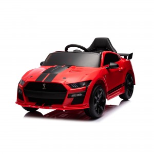 Official Licensed Ford Mustang Shelby GT500 Kids Ride-On Car 12V — Black Stripe Edition with Openable Doors, Bluetooth & 2.4G Remote
