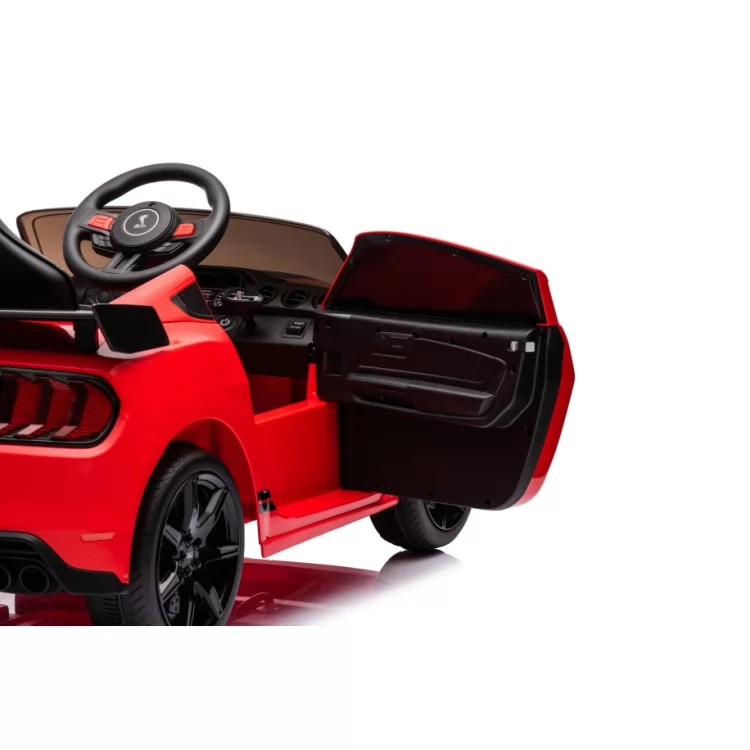 Official Licensed Ford Mustang Shelby GT500 Kids Ride-On Car 12V — Black Stripe Edition with Openable Doors, Bluetooth & 2.4G Remote
