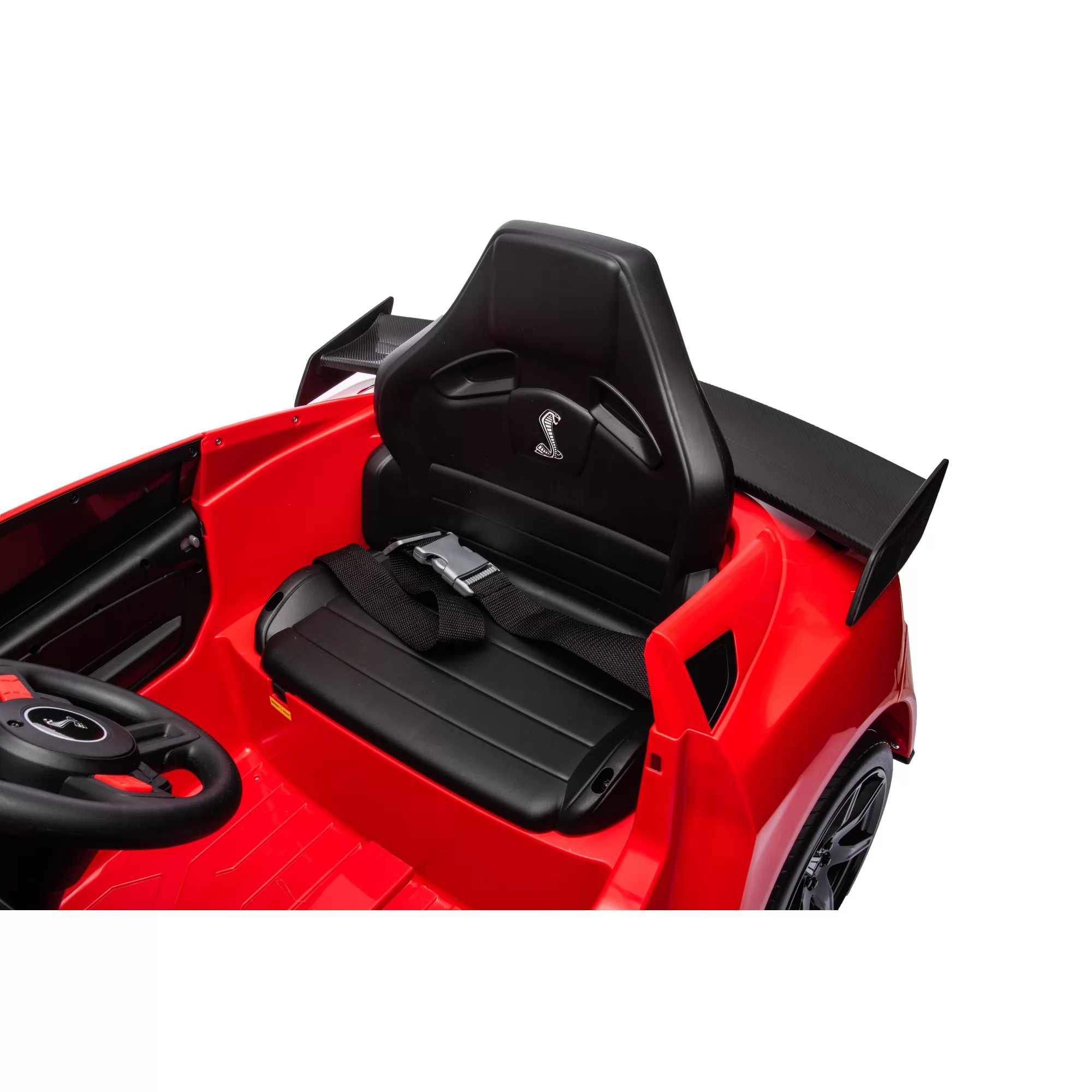 Official Licensed Ford Mustang Shelby GT500 Kids Ride-On Car 12V — Black Stripe Edition with Openable Doors, Bluetooth & 2.4G Remote