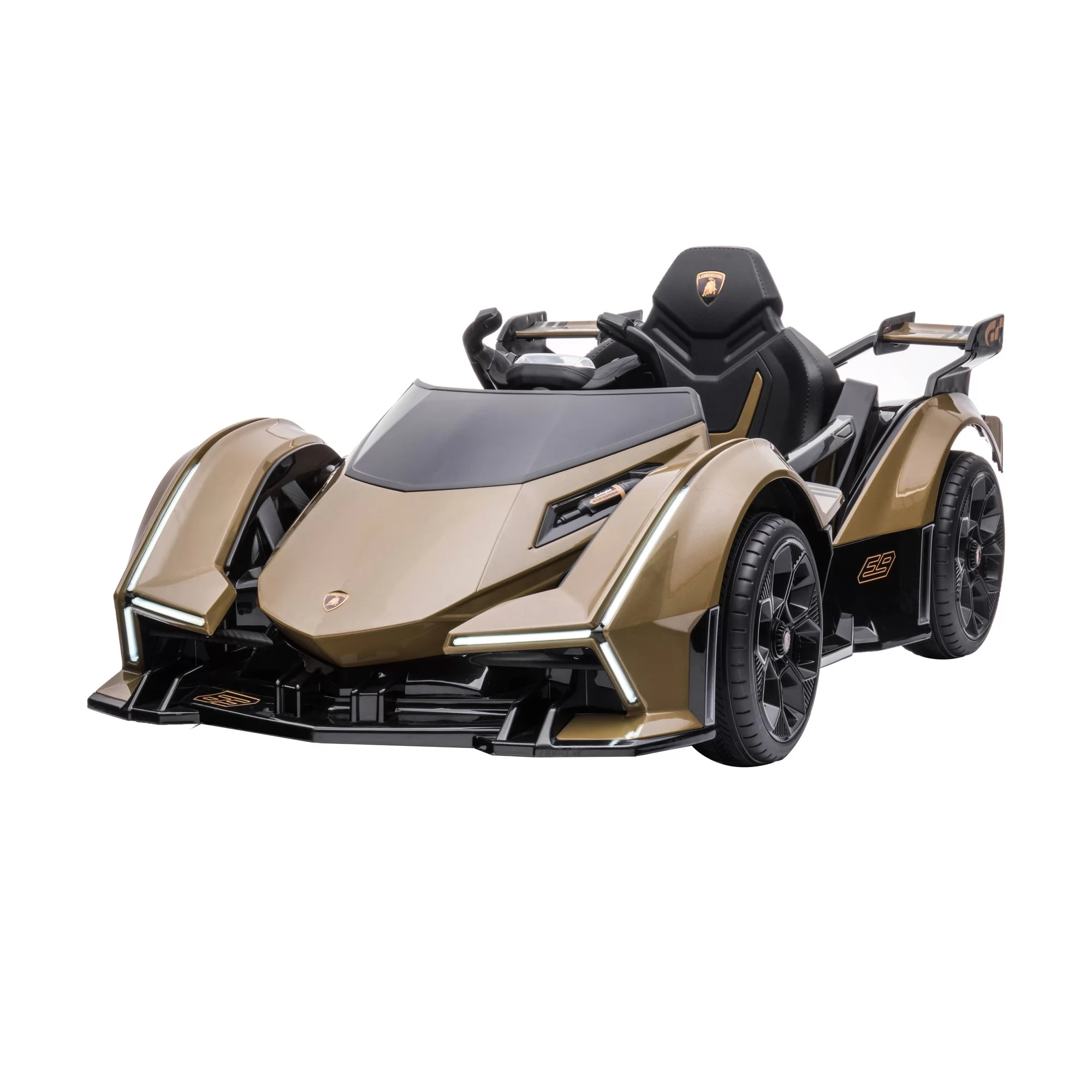 Official Licensed Lamborghini V12 Vision GT Kids Ride-On Car 12V with 2.4G Remote, LED Lights and GT Racing Styling