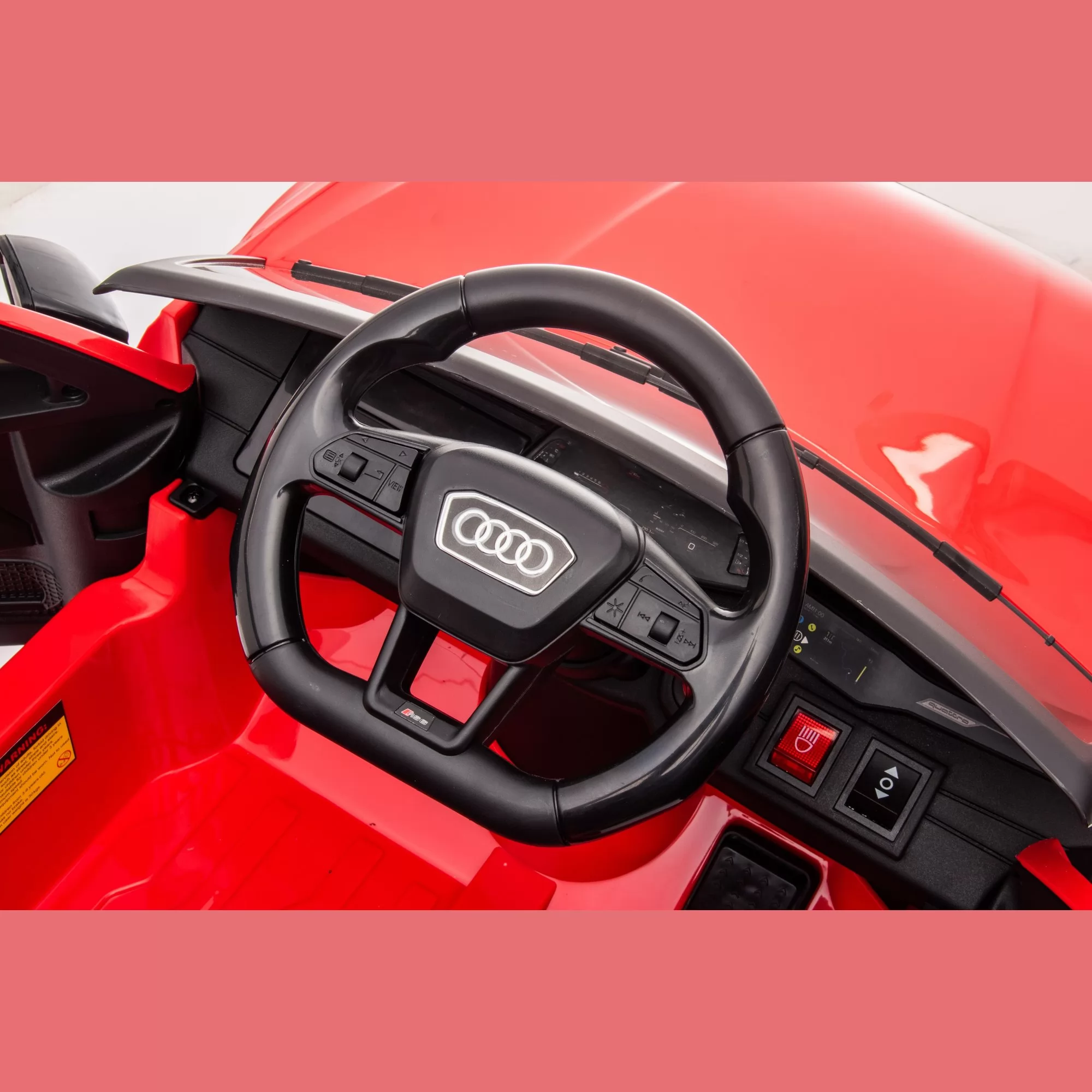 Official Licensed Audi RS 6 Kids Ride-On Car 12V with Carry Handle & Auxiliary Wheels, 2.4G Remote Control, 8 Colors