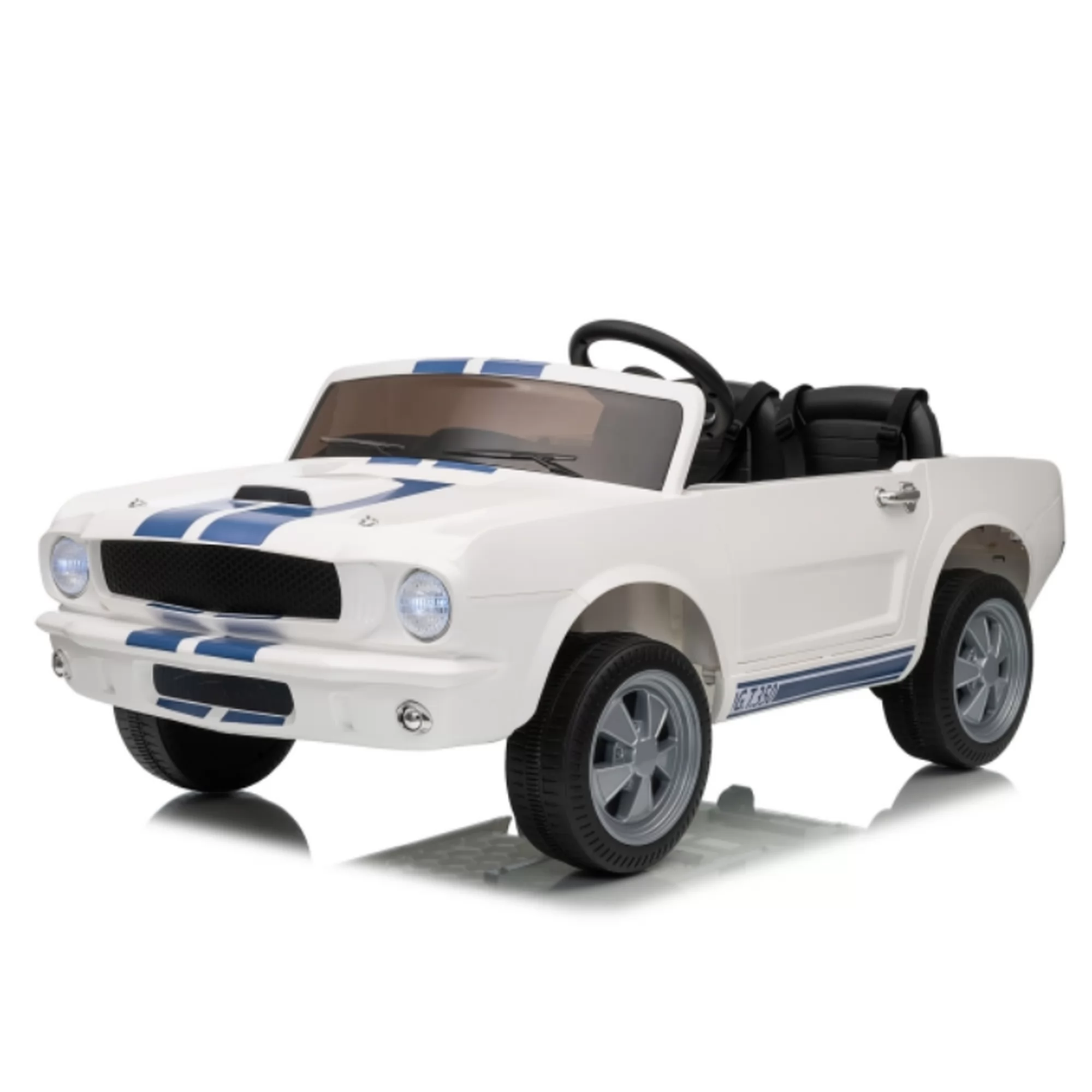 Official Licensed Ford Shelby GT350 Two-Seat 12V Kids Ride-On Car with 2.4G Remote & Rear Trailer