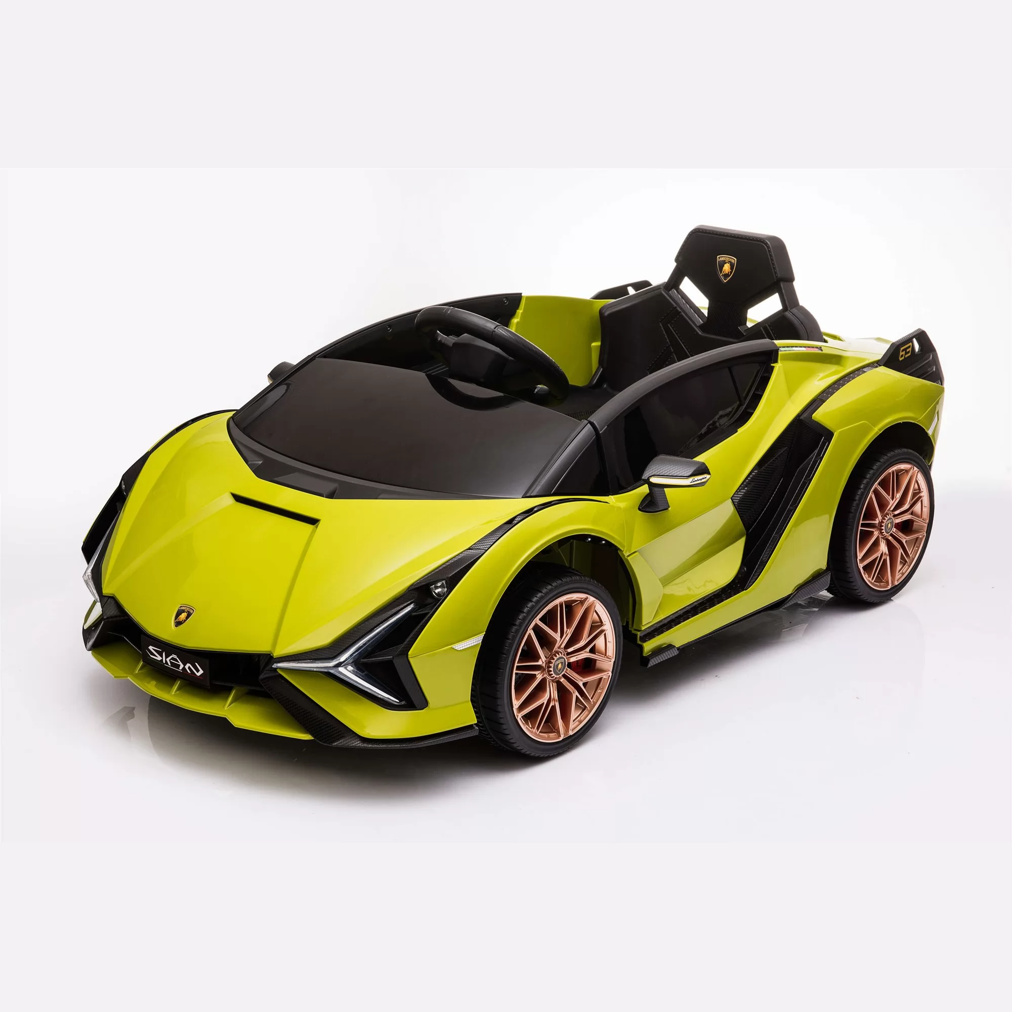 Official Licensed Lamborghini Sián 12V Kids Ride-On Car with Scissor Doors and Auxiliary Wheels