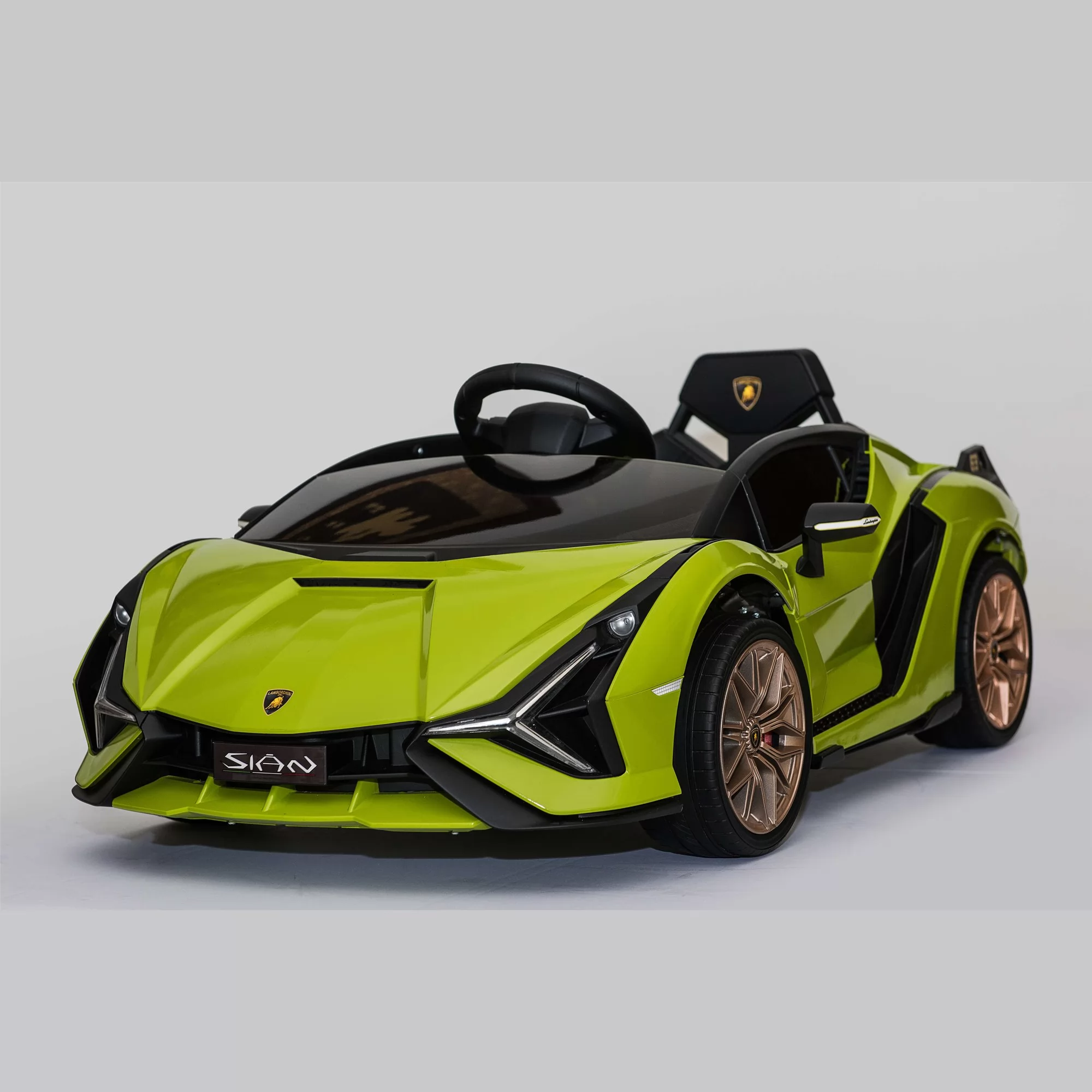 Official Licensed Lamborghini Sián 12V Kids Ride-On Car with Scissor Doors and Auxiliary Wheels