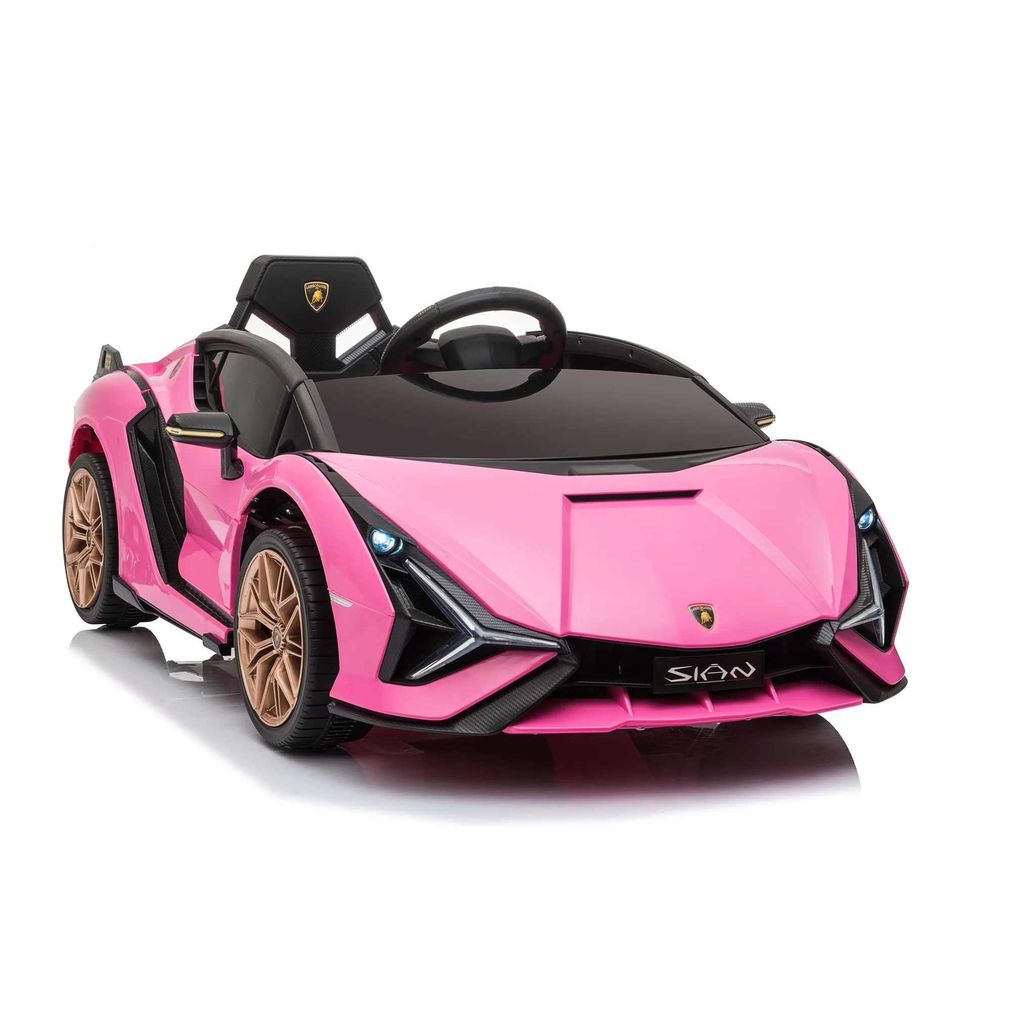 Official Licensed Lamborghini Sián 12V Kids Ride-On Car with Scissor Doors and Auxiliary Wheels