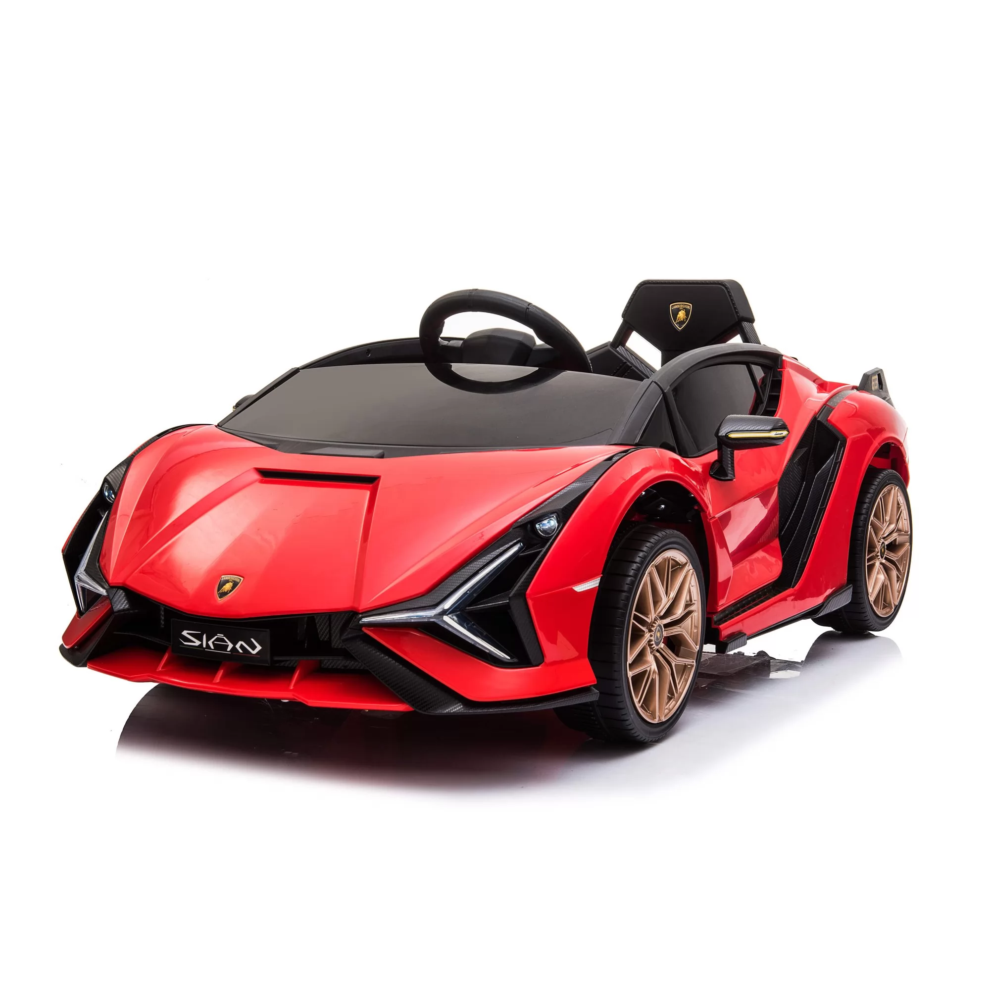 Official Licensed Lamborghini Sián 12V Kids Ride-On Car with Scissor Doors and Auxiliary Wheels