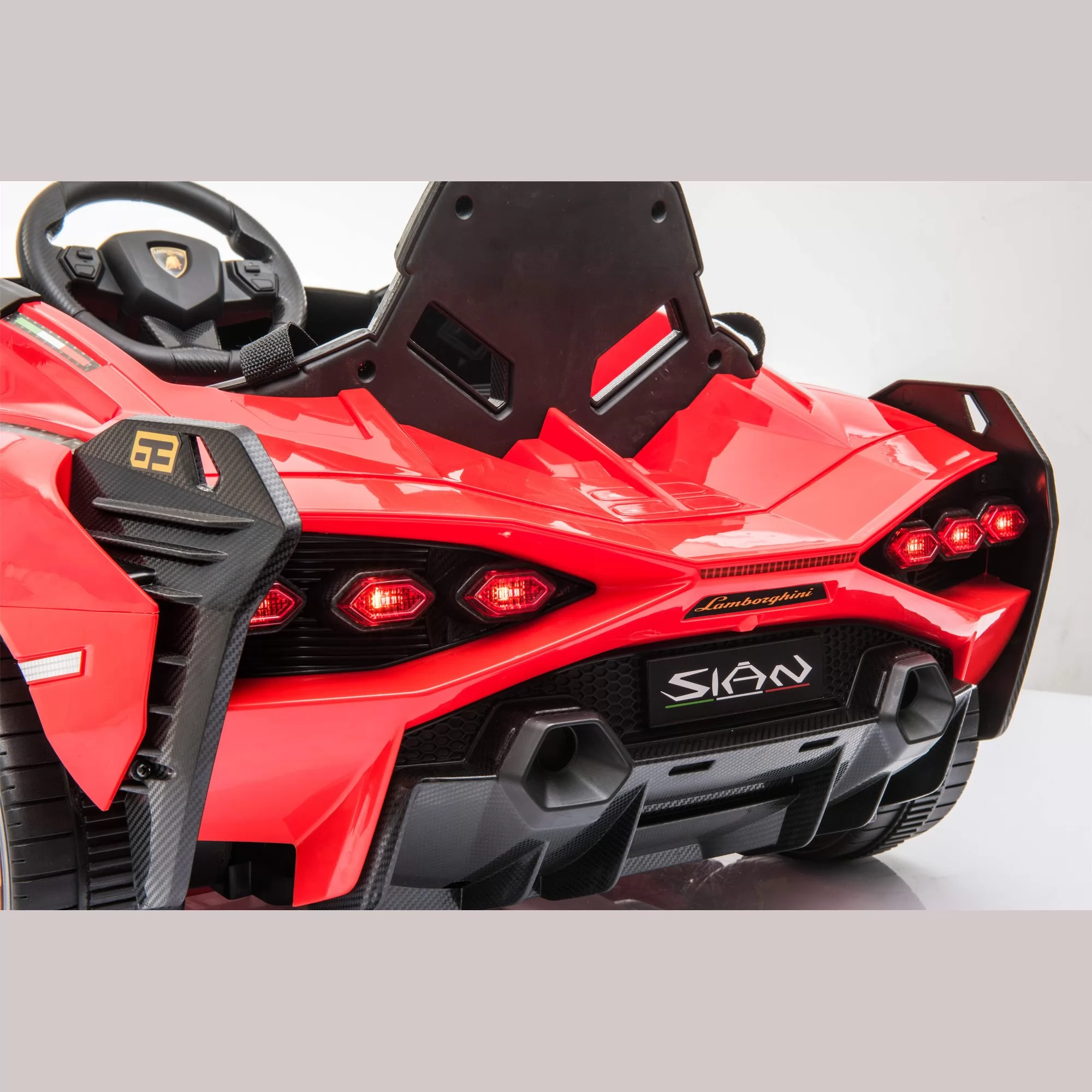 Official Licensed Lamborghini Sián 12V Kids Ride-On Car with Scissor Doors and Auxiliary Wheels