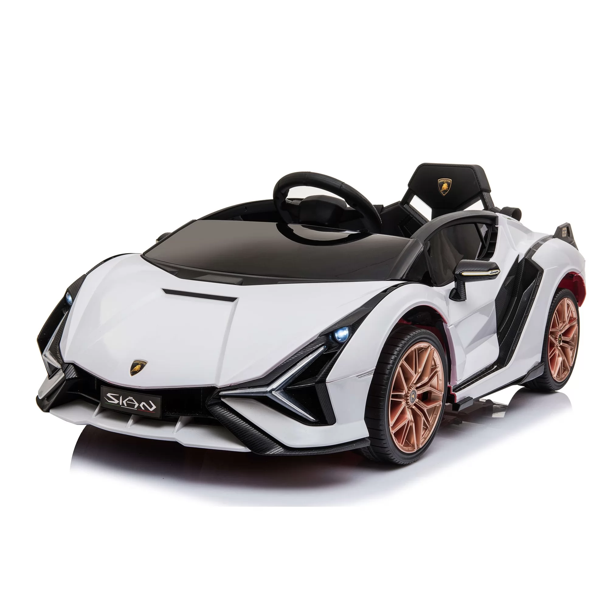 Official Licensed Lamborghini Sián 12V Kids Ride-On Car with Scissor Doors and Auxiliary Wheels
