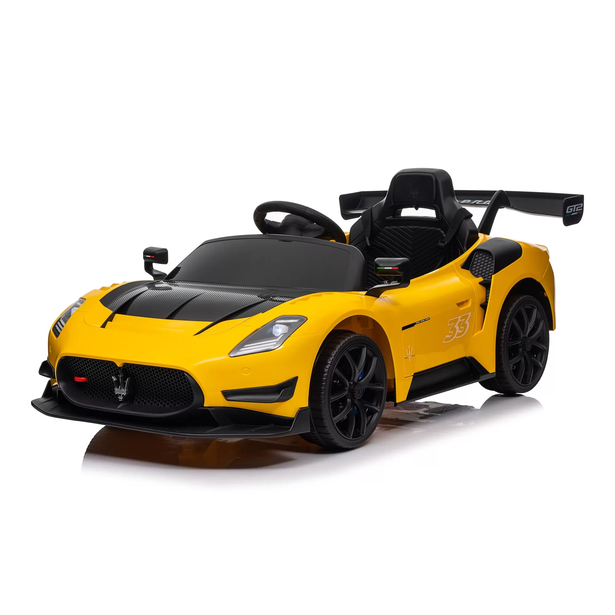 Official Licensed Maserati GT2 Kids Ride-On Race Car 12V-24V with 2.4G Remote & Rear Wing