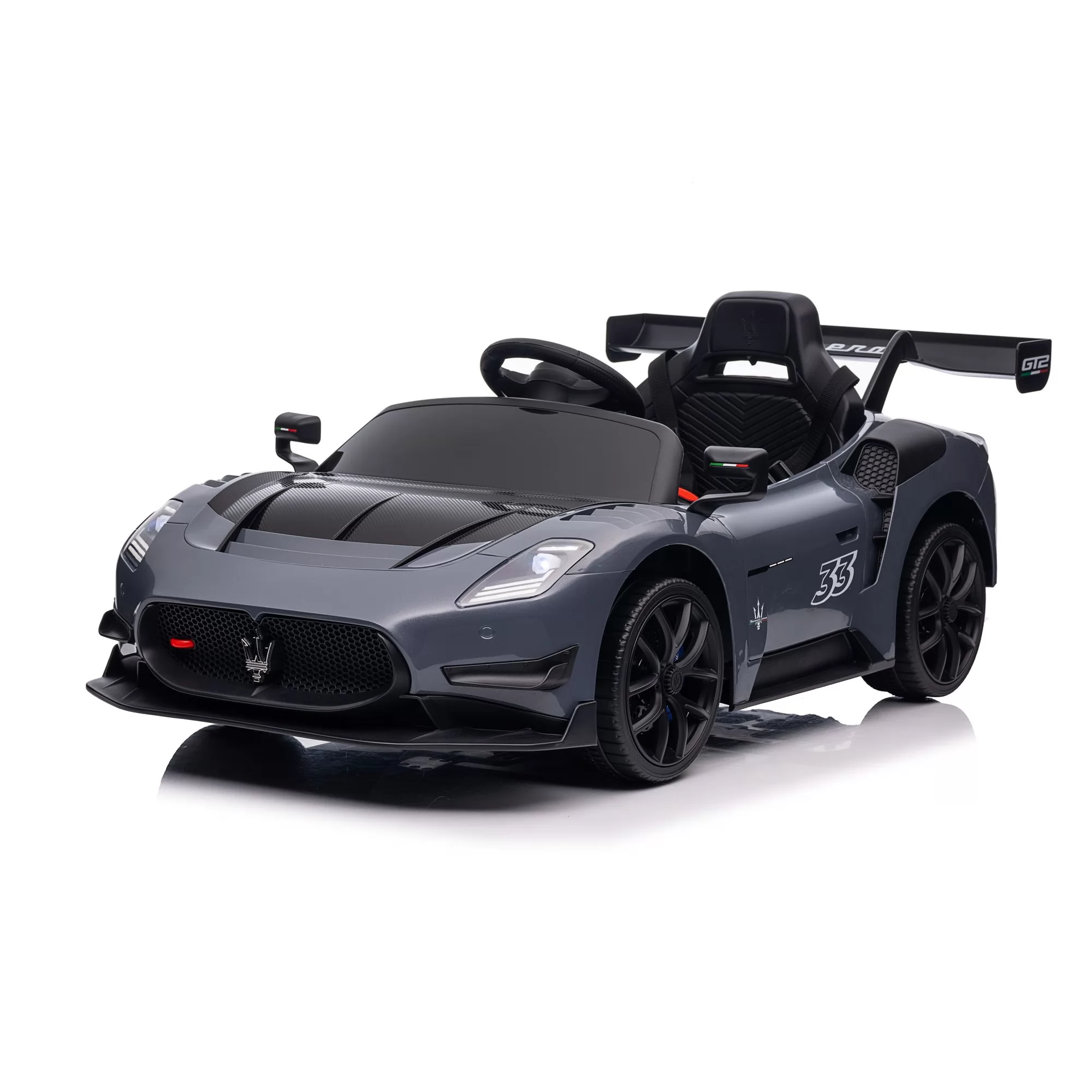 Official Licensed Maserati GT2 Kids Ride-On Race Car 12V-24V with 2.4G Remote & Rear Wing