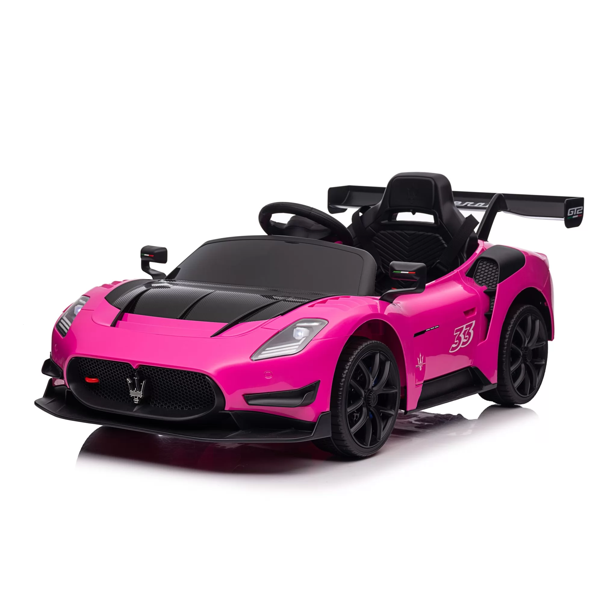 Official Licensed Maserati GT2 Kids Ride-On Race Car 12V-24V with 2.4G Remote & Rear Wing