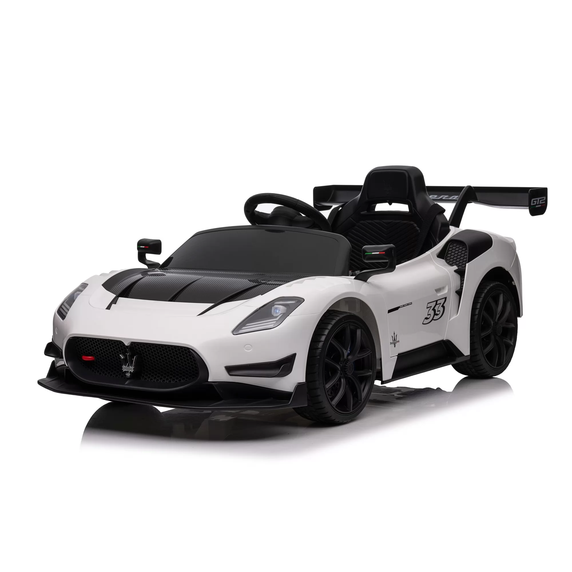 Official Licensed Maserati GT2 Kids Ride-On Race Car 12V-24V with 2.4G Remote & Rear Wing