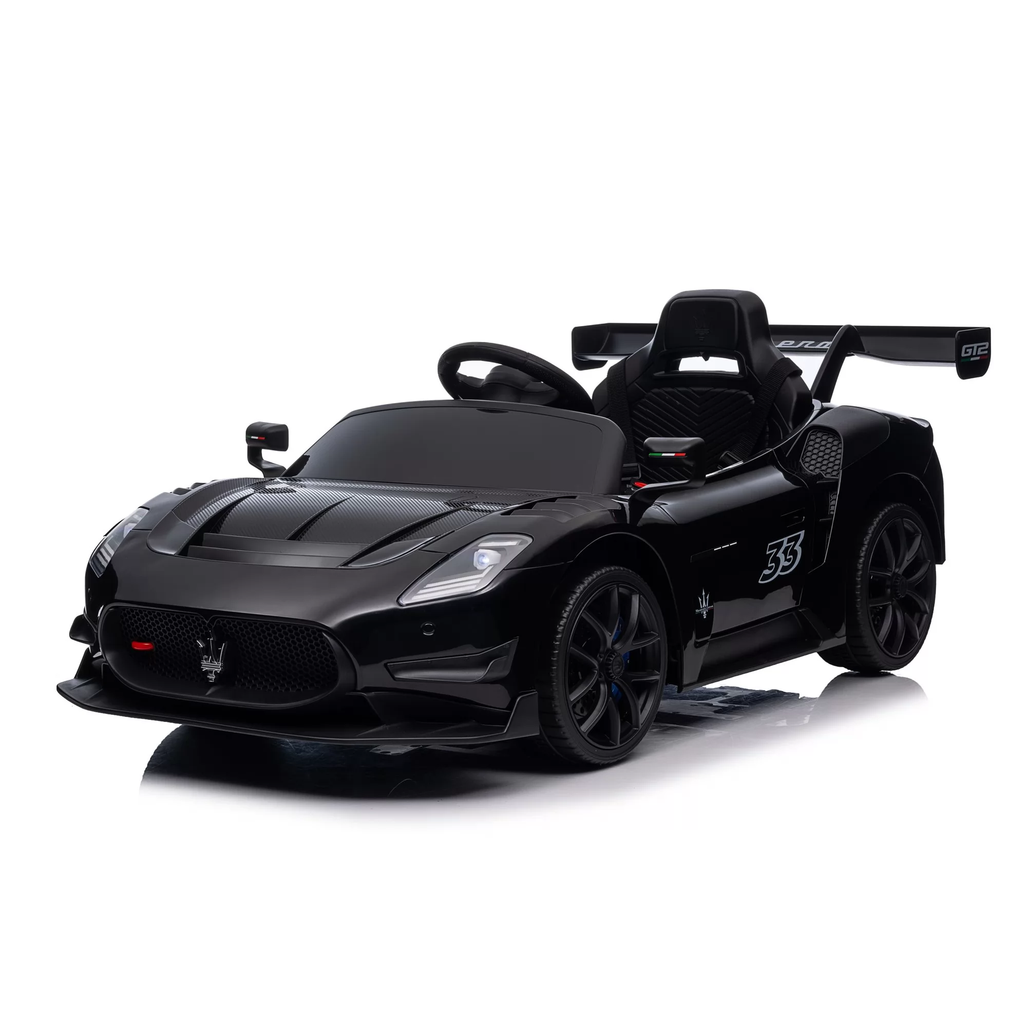 Official Licensed Maserati GT2 Kids Ride-On Race Car 12V-24V with 2.4G Remote & Rear Wing