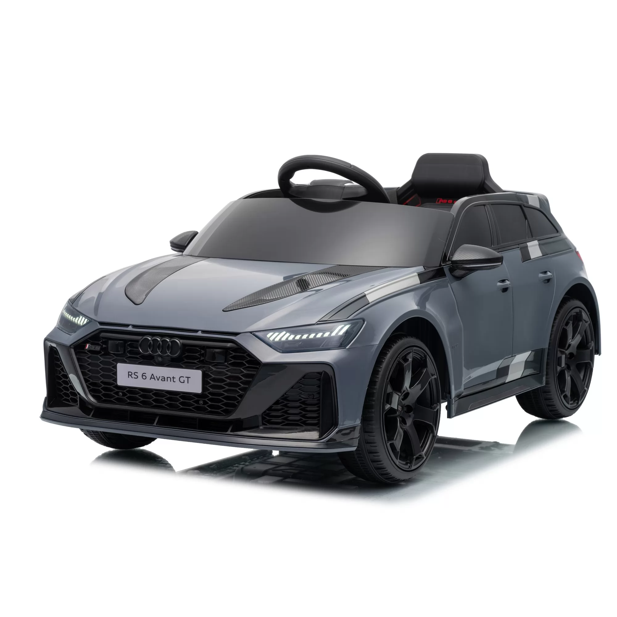 Official Licensed Audi RS6 Avant GT Kids Ride-On Car 12V with 2.4G Remote Control, Four-Wheel Suspension & Single Racing Seat
