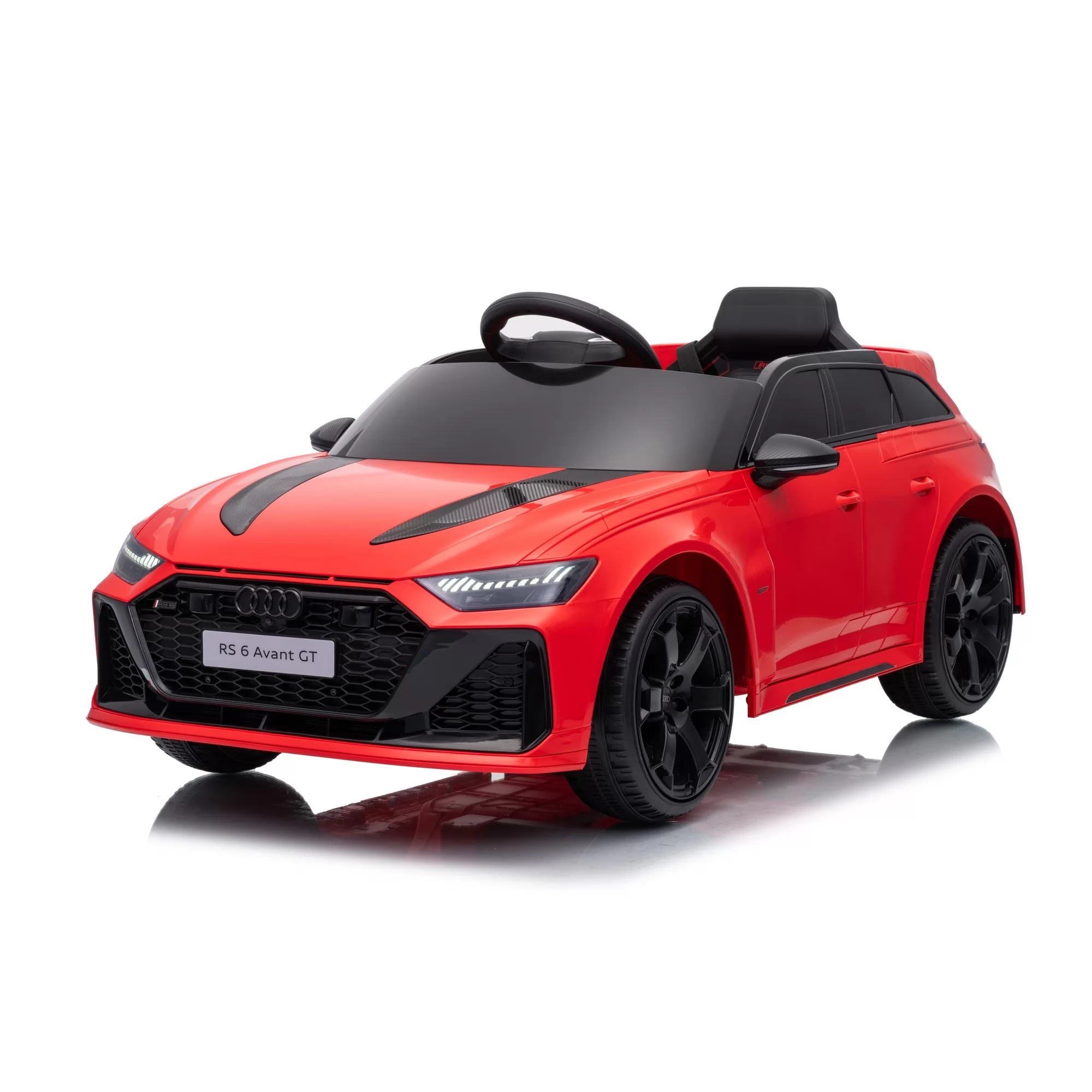 Official Licensed Audi RS6 Avant GT Kids Ride-On Car 12V with 2.4G Remote Control, Four-Wheel Suspension & Single Racing Seat