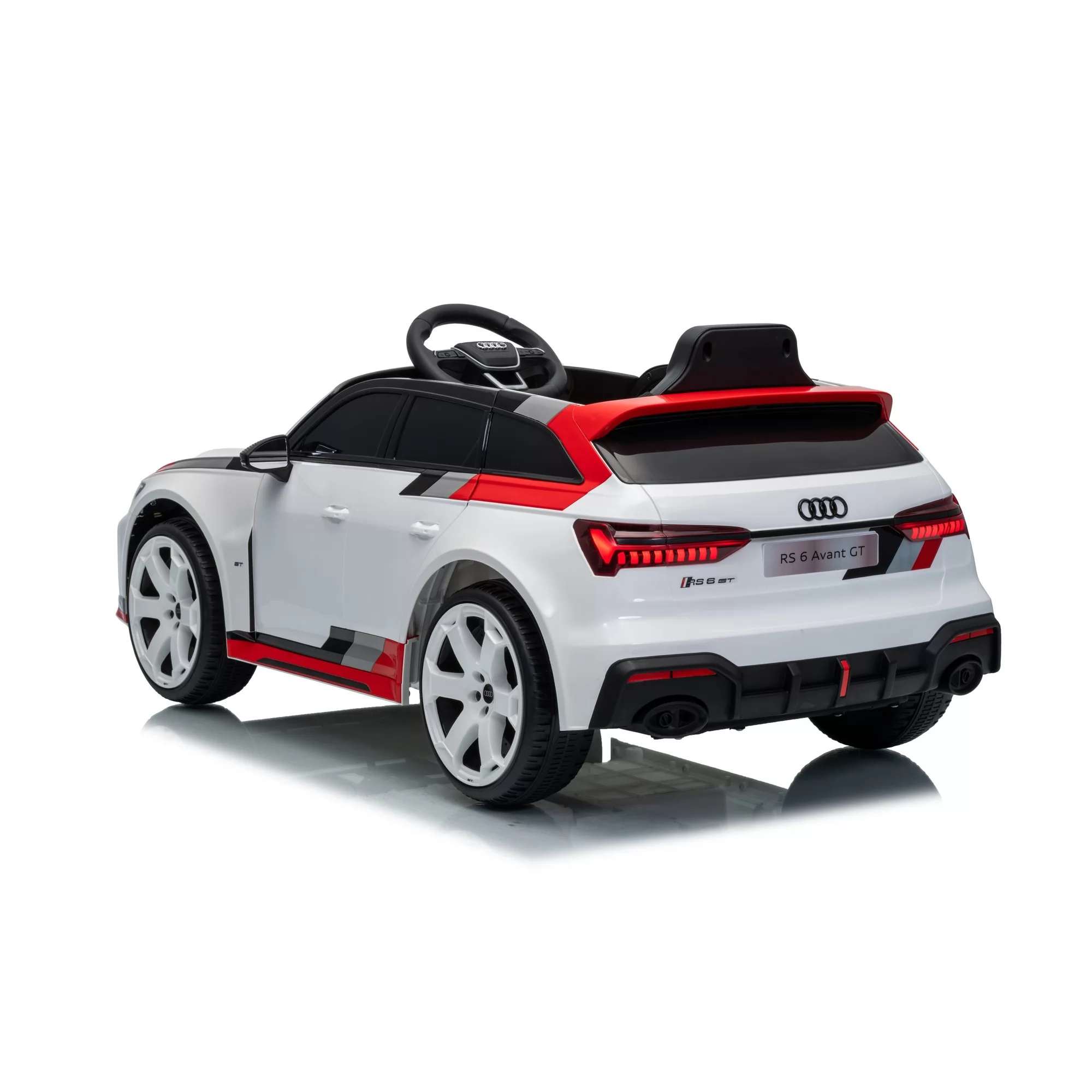 Official Licensed Audi RS6 Avant GT Kids Ride-On Car 12V with 2.4G Remote Control, Four-Wheel Suspension & Single Racing Seat