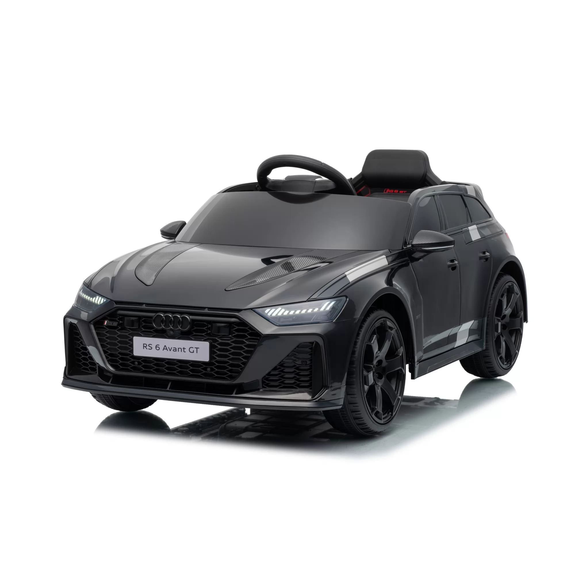 Official Licensed Audi RS6 Avant GT Kids Ride-On Car 12V with 2.4G Remote Control, Four-Wheel Suspension & Single Racing Seat